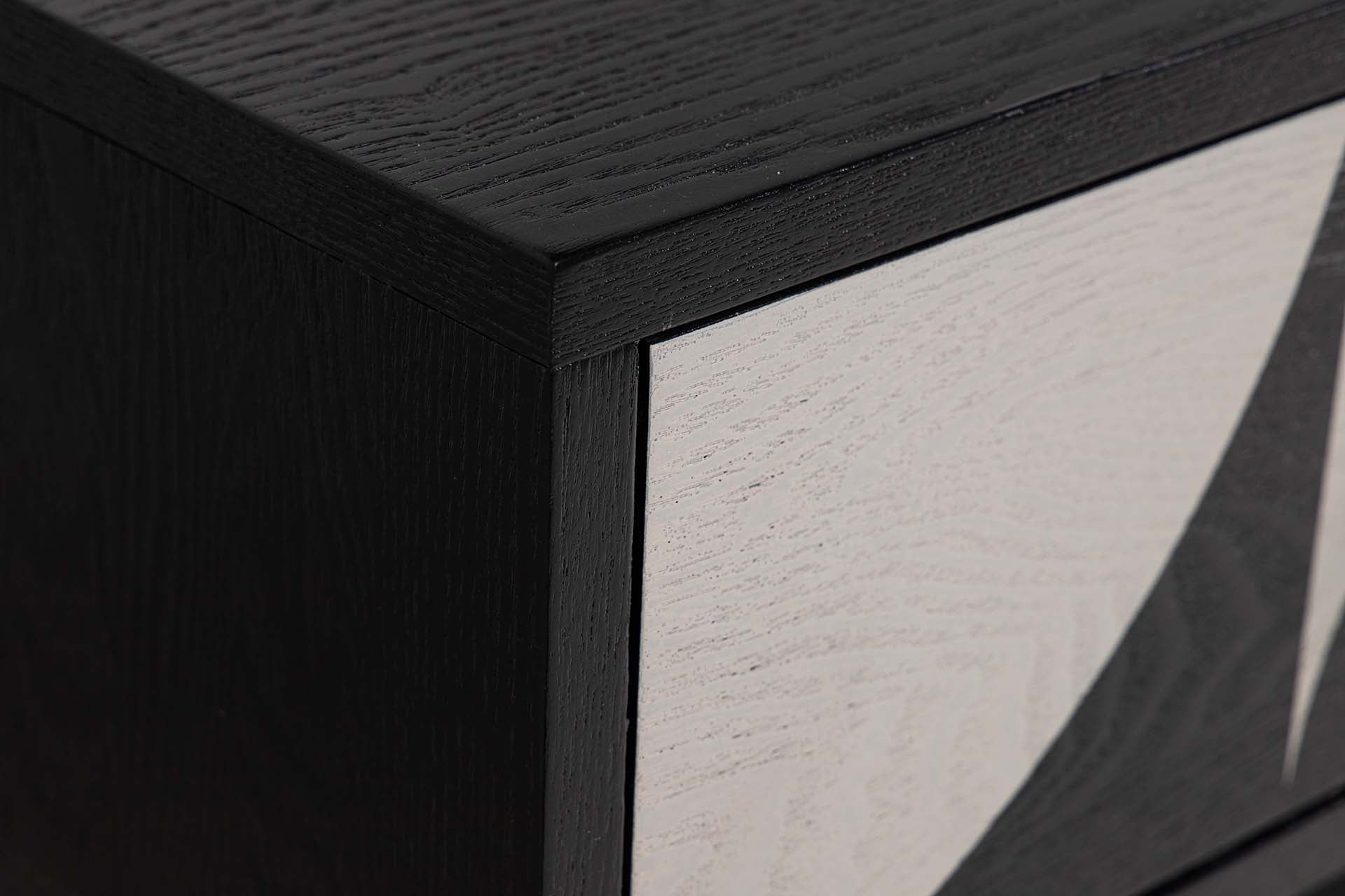 CONSOLA MDF METAL NEGRO BLANCO 100x40x77 CM
