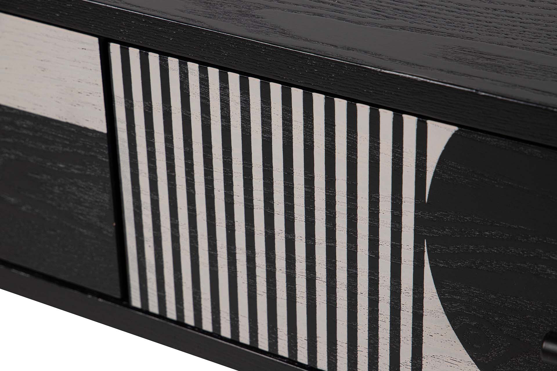 CONSOLA MDF METAL NEGRO BLANCO 100x40x77 CM
