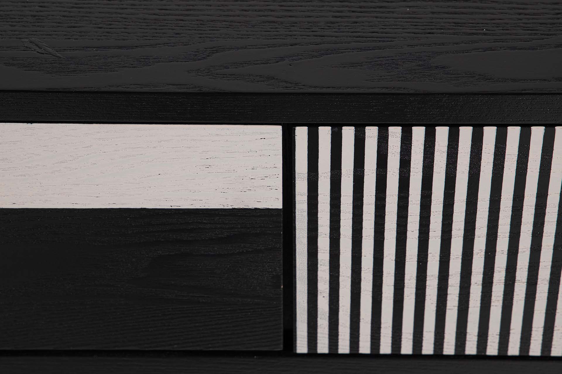 CONSOLA MDF METAL NEGRO BLANCO 100x40x77 CM