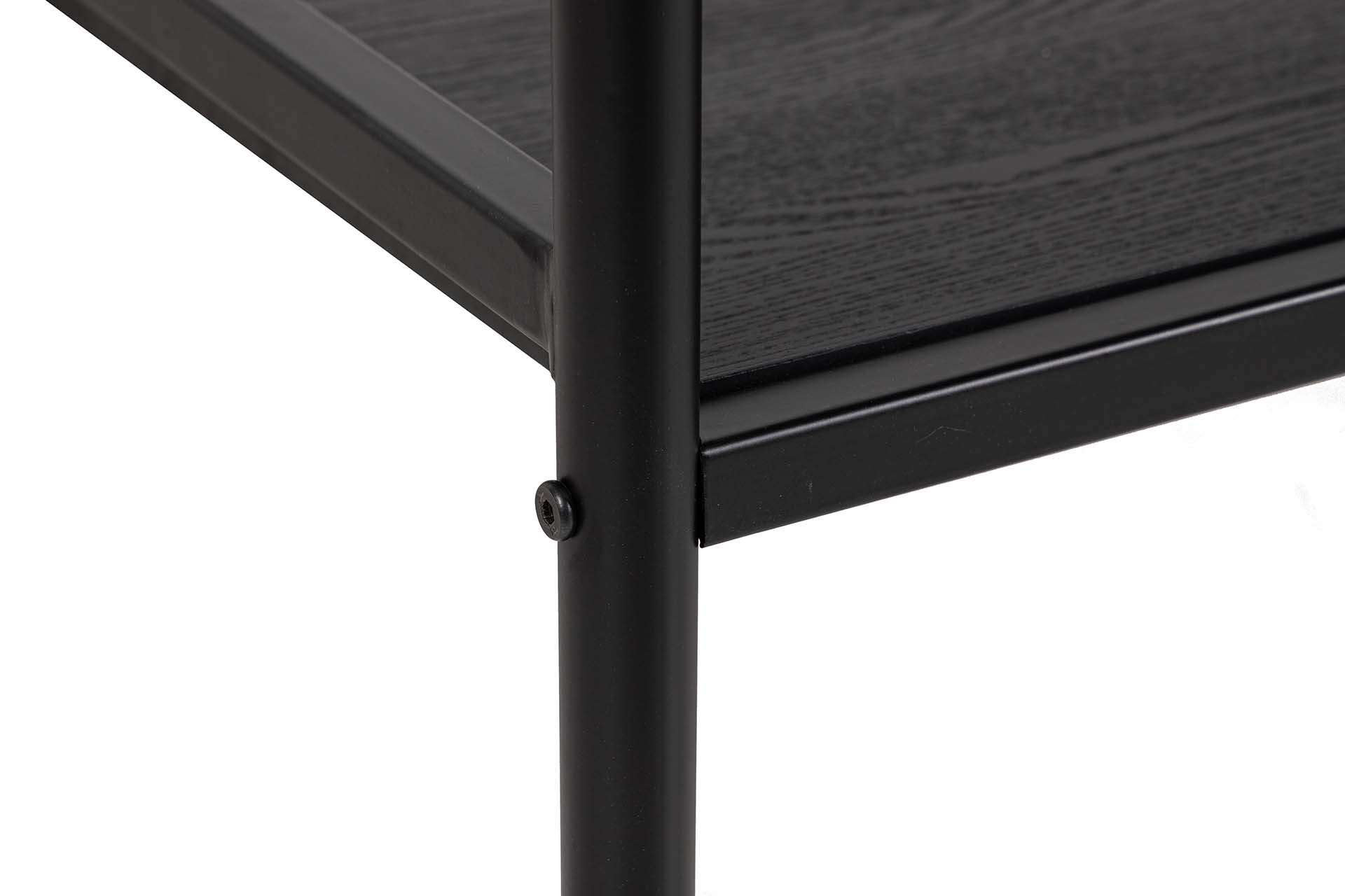 CONSOLA MDF METAL NEGRO BLANCO 100x40x77 CM