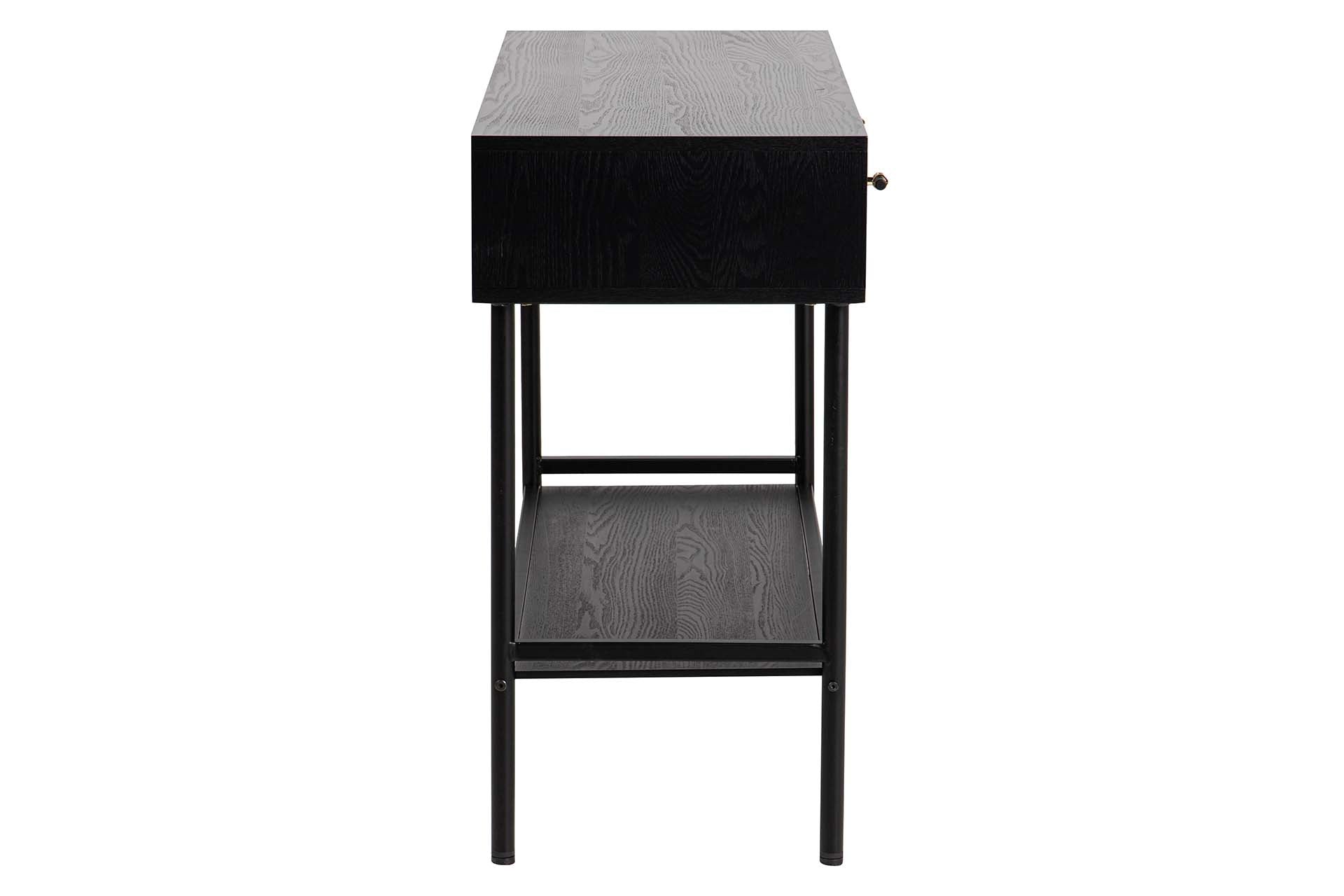 CONSOLA MDF METAL NEGRO BLANCO 100x40x77 CM