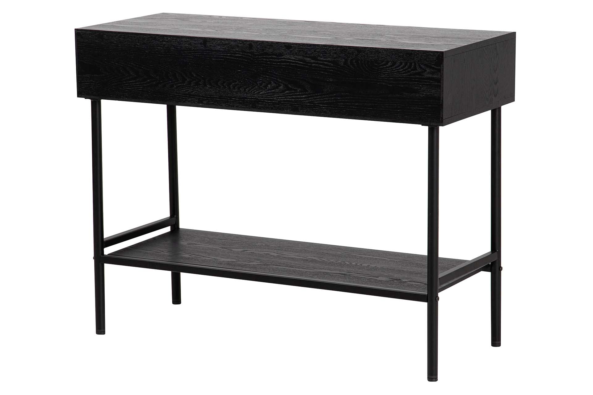 CONSOLA MDF METAL NEGRO BLANCO 100x40x77 CM