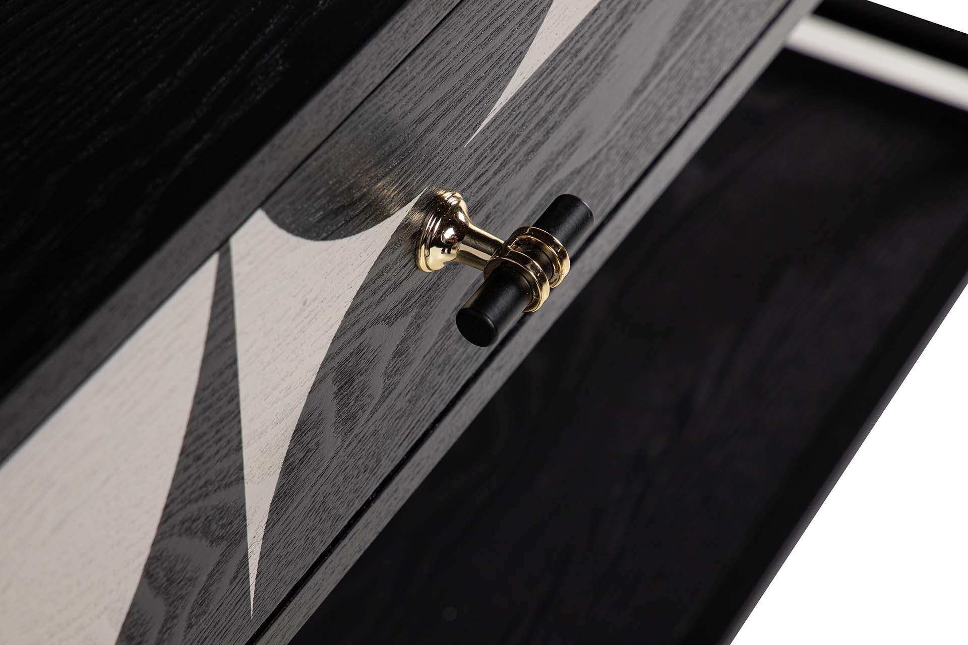 CONSOLA MDF METAL NEGRO BLANCO 100x40x77 CM