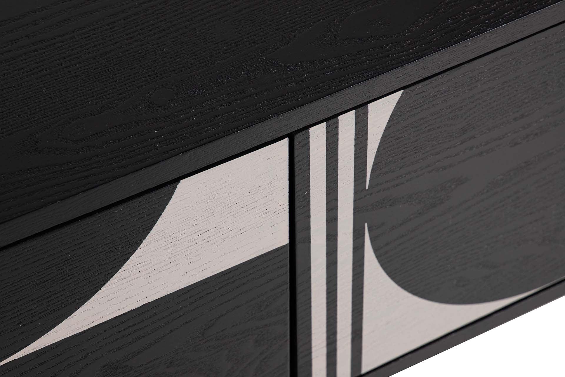 MDF METAL COFFEE TABLE BLACK WHITE 110x56x45 CM