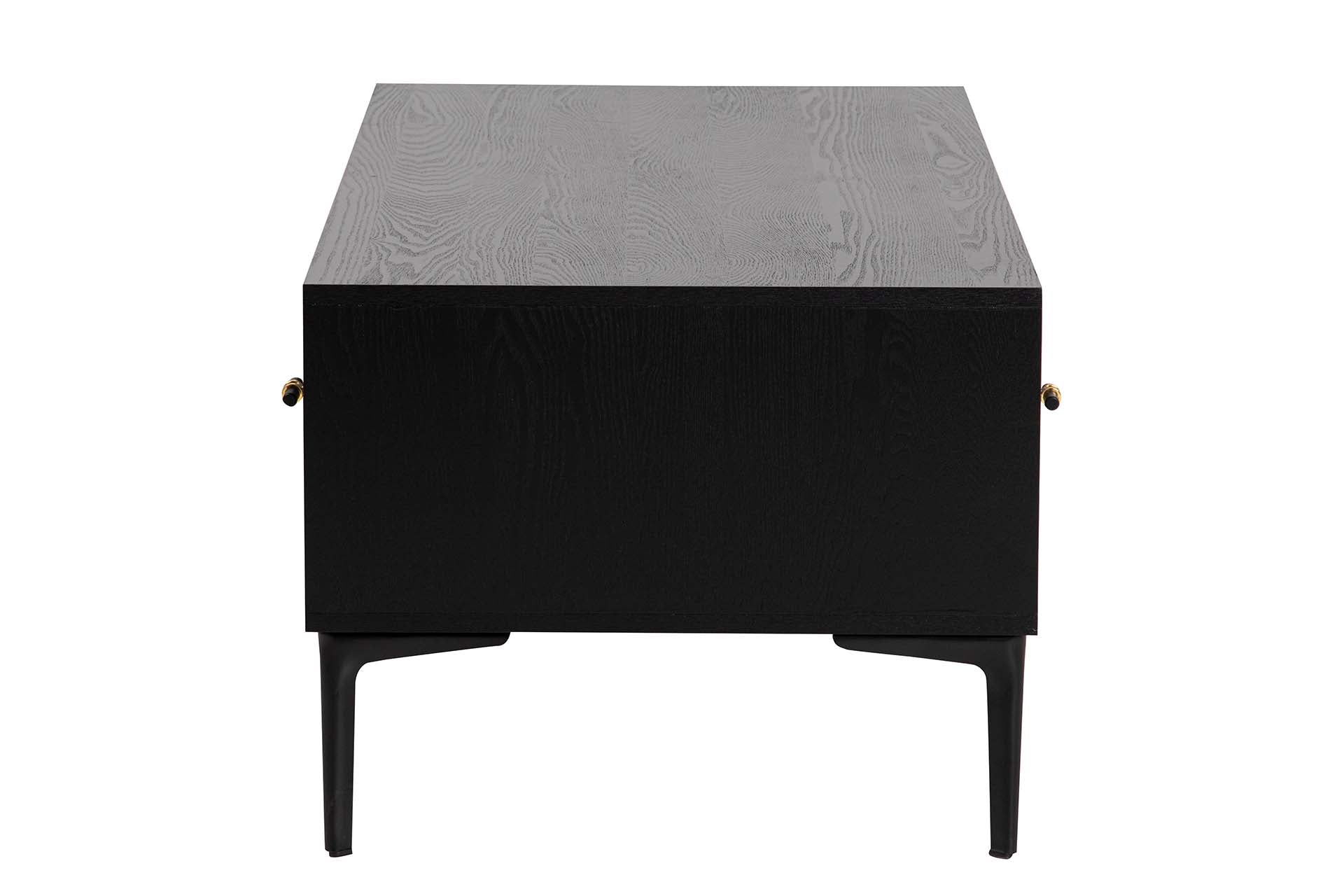 MDF METAL COFFEE TABLE BLACK WHITE 110x56x45 CM