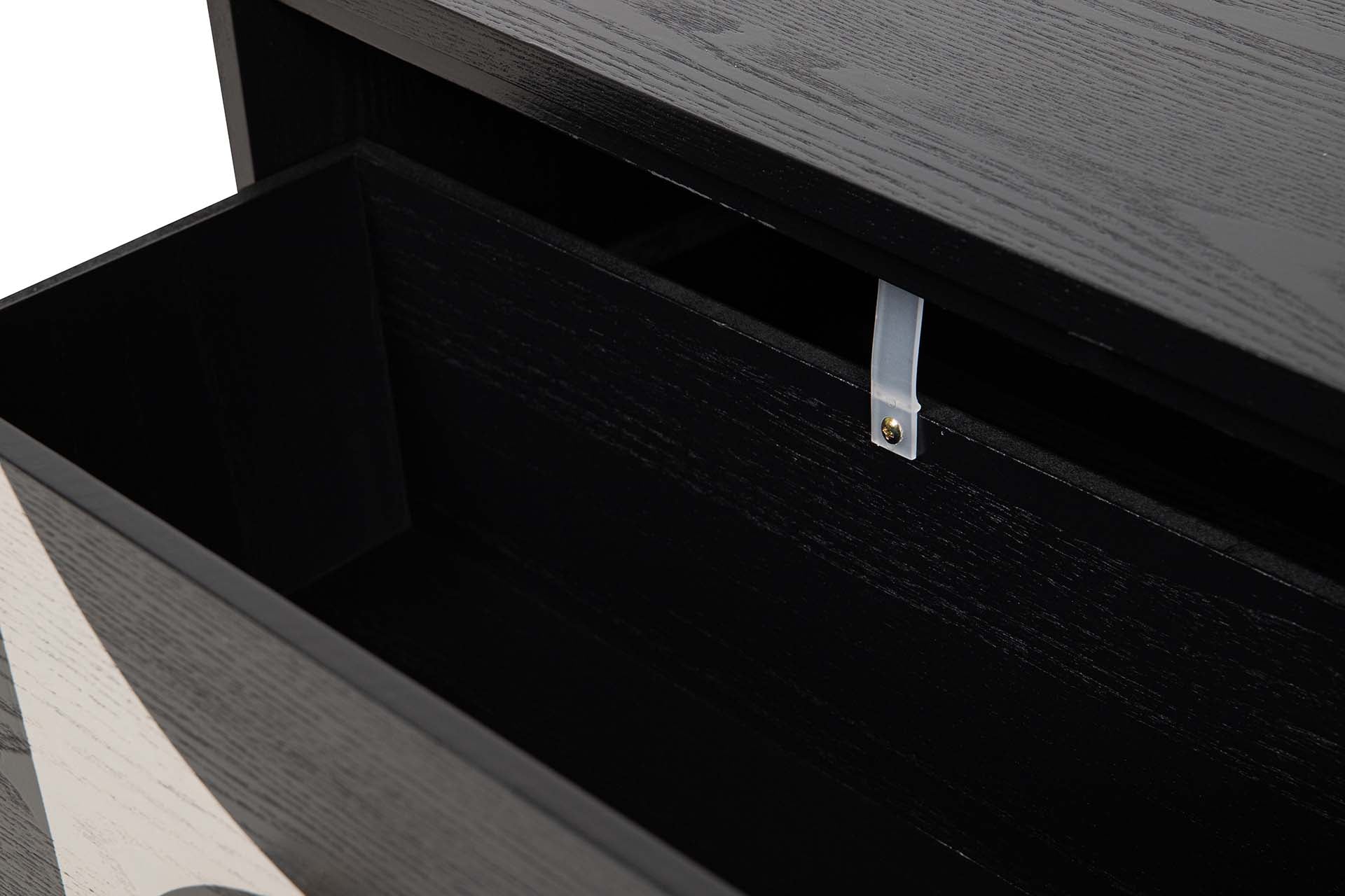MDF METAL COFFEE TABLE BLACK WHITE 110x56x45 CM