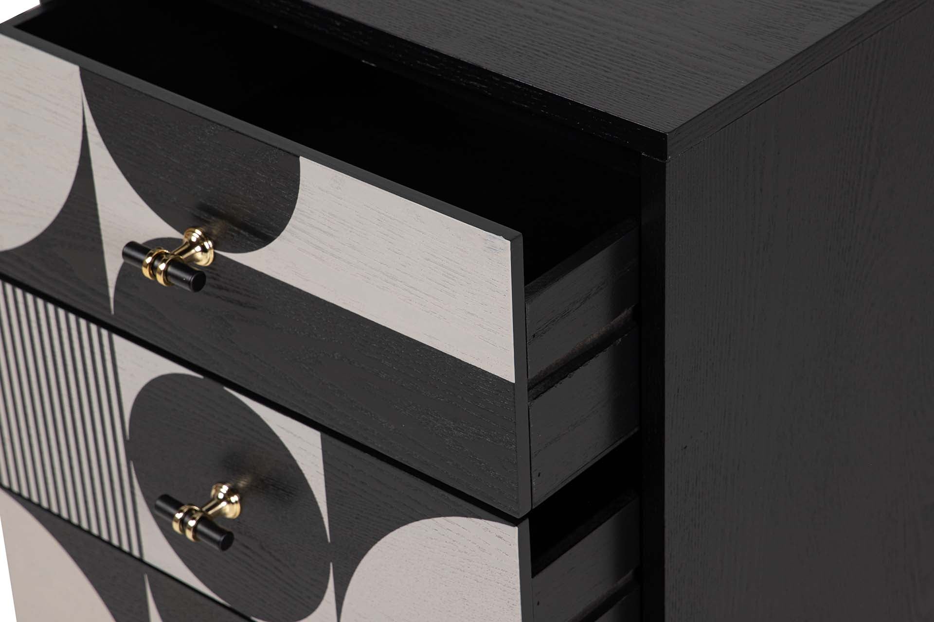 3-DRAWER MDF METAL NIGHTSTAND 46x35x70 CM