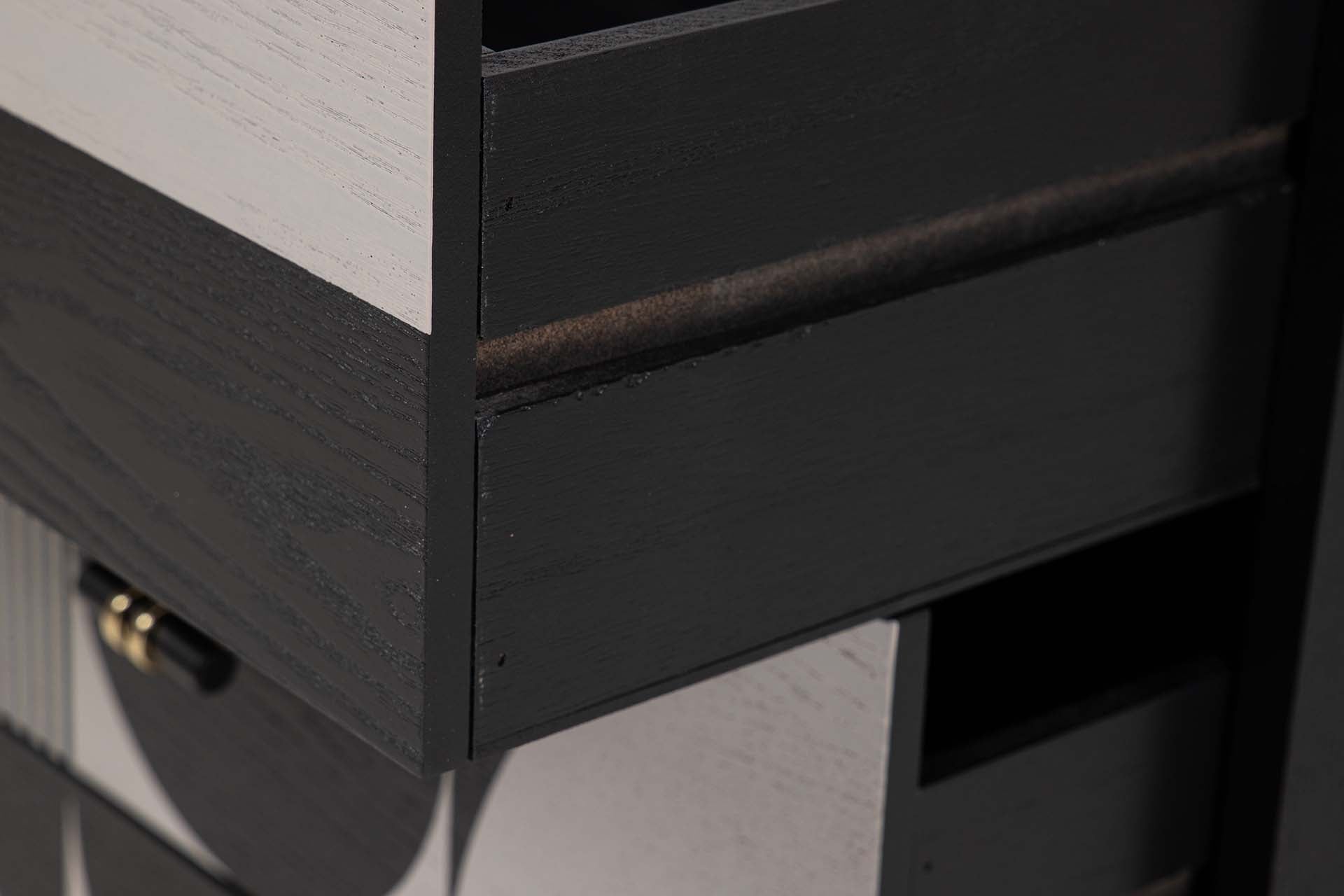 3-DRAWER MDF METAL NIGHTSTAND 46x35x70 CM
