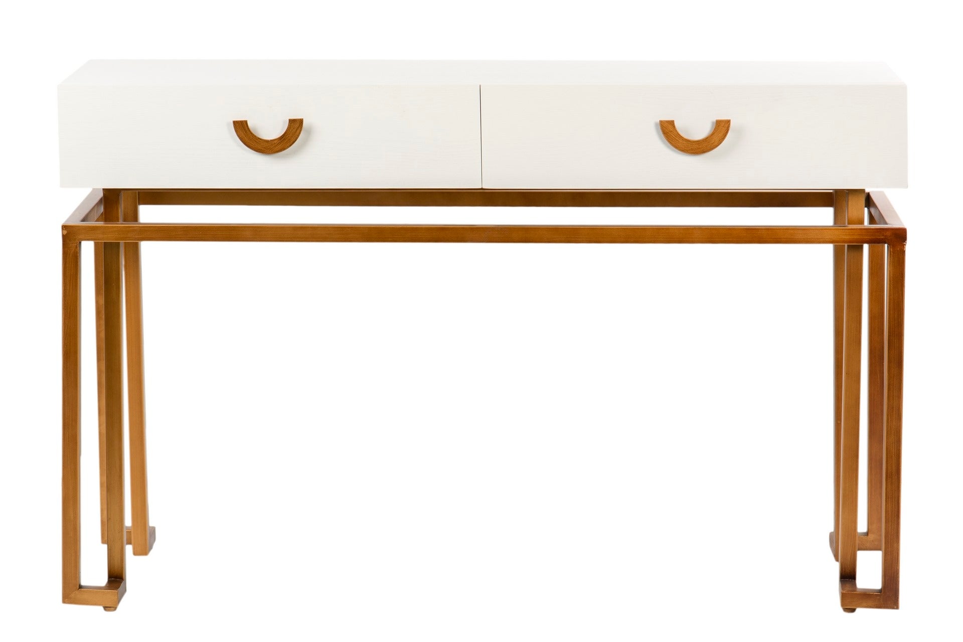 CONSOLA BLANCO-DORADO MADERA-METAL 120x35x77,3 CM