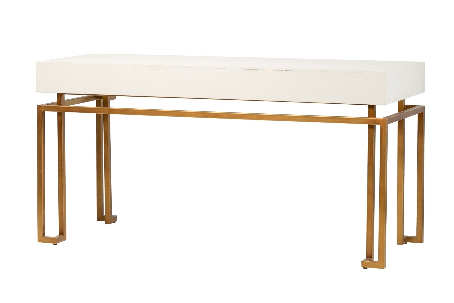 ESCRITORIO MDF-METAL BLANCO-DORADO 150x60x77,3CM