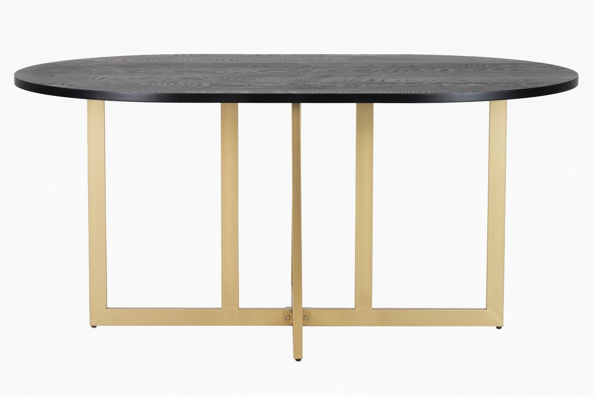 DINING TABLE MDF METAL BLACK GOLD 160x100x75 CM
