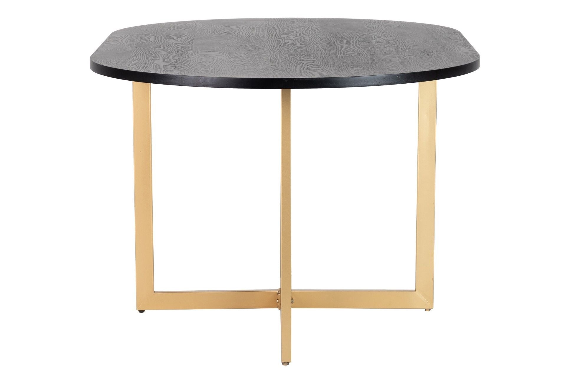 DINING TABLE MDF METAL BLACK GOLD 160x100x75 CM