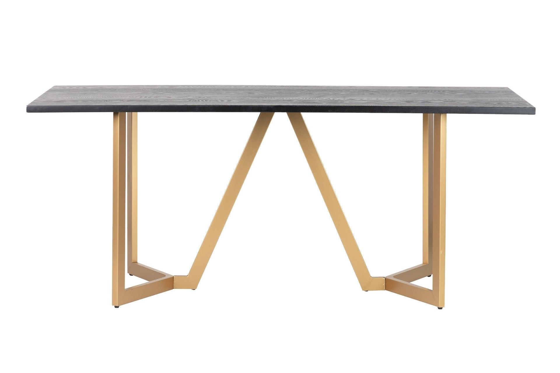 BLACK AND GOLD MDF METAL DINING TABLE 180x90x75 CM