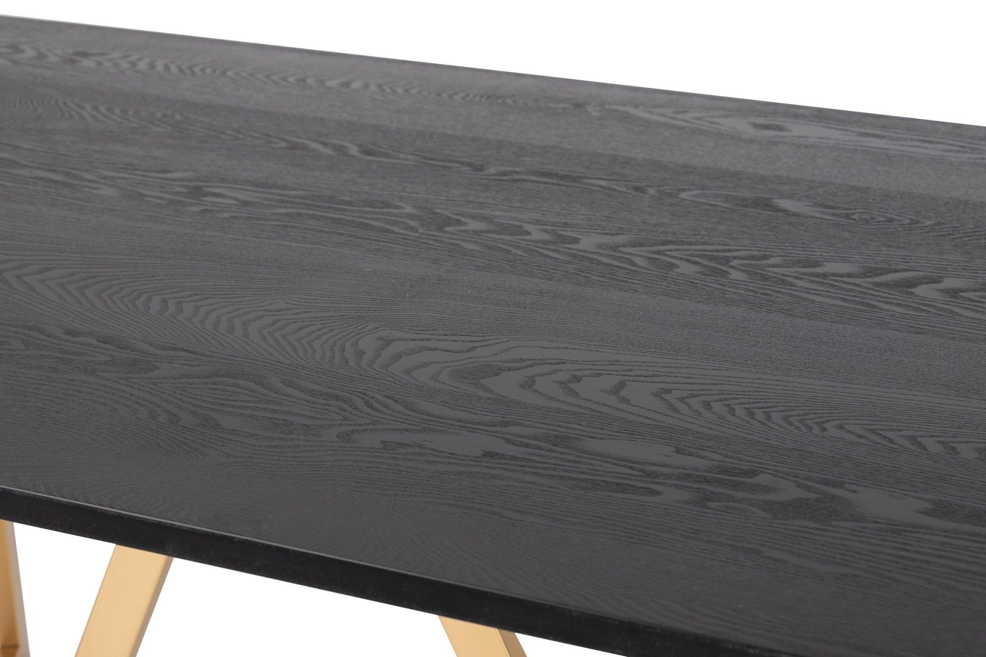 BLACK AND GOLD MDF METAL DINING TABLE 180x90x75 CM
