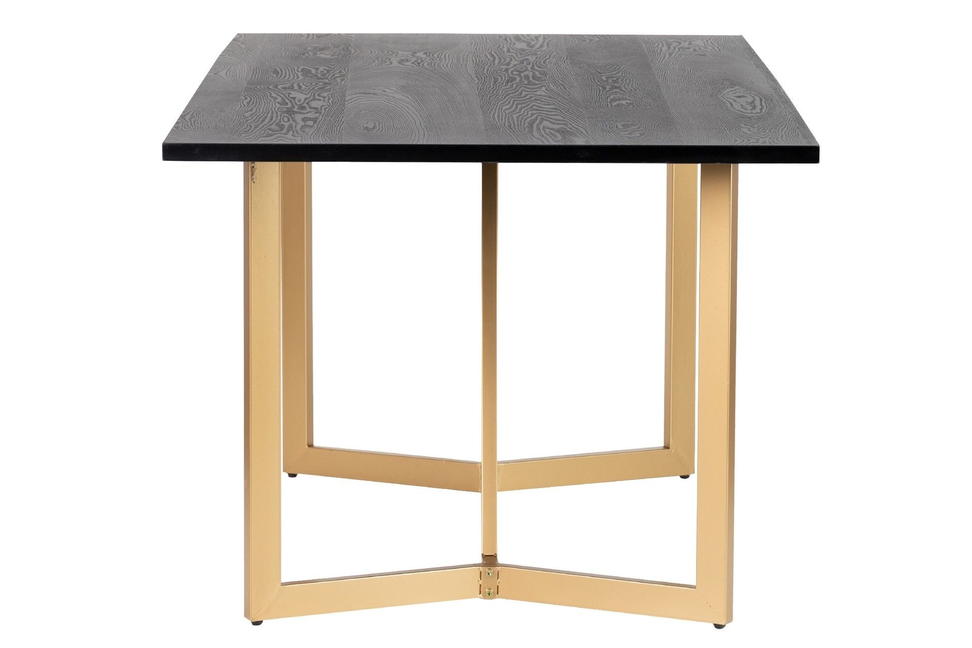 BLACK AND GOLD MDF METAL DINING TABLE 180x90x75 CM