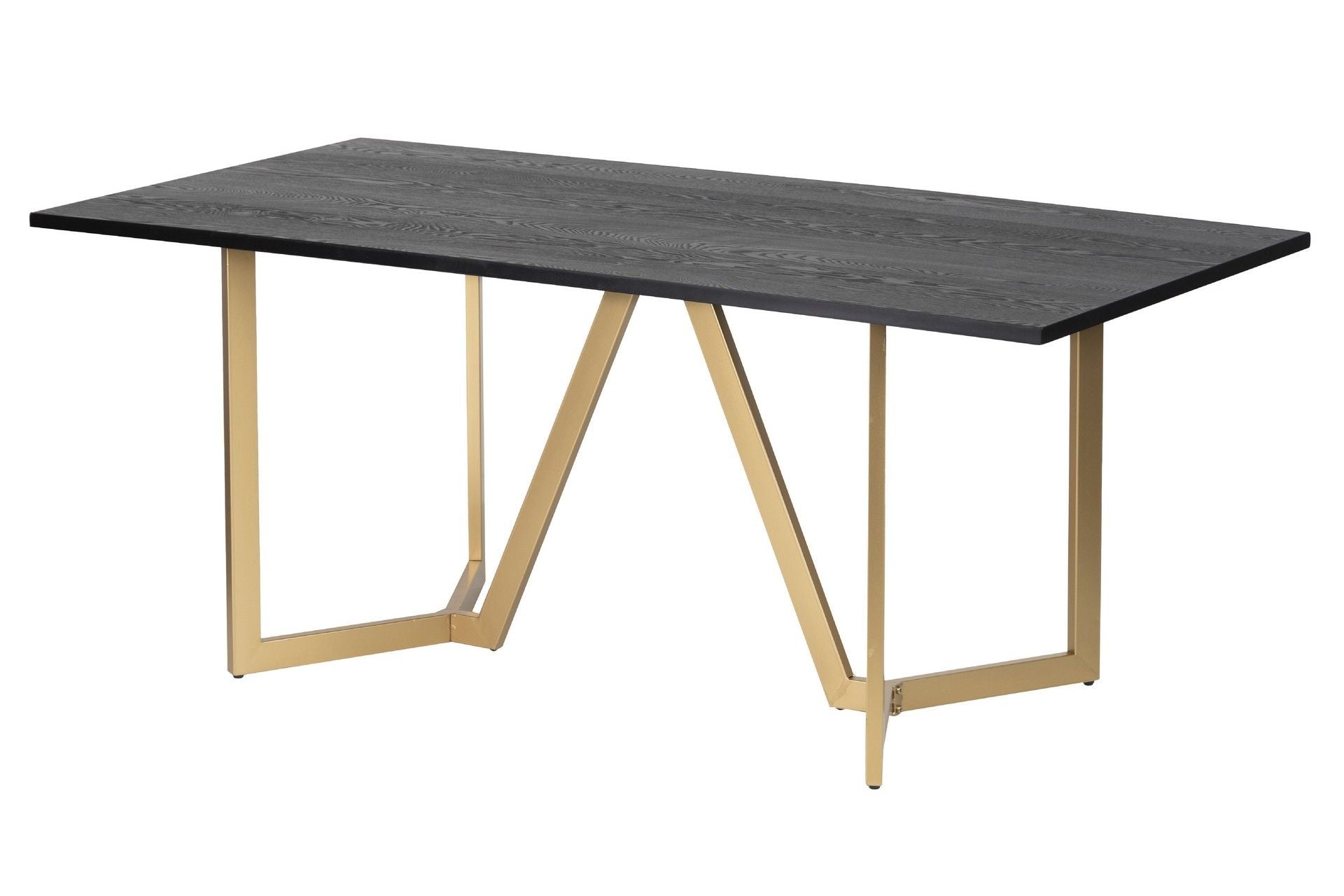 BLACK AND GOLD MDF METAL DINING TABLE 180x90x75 CM