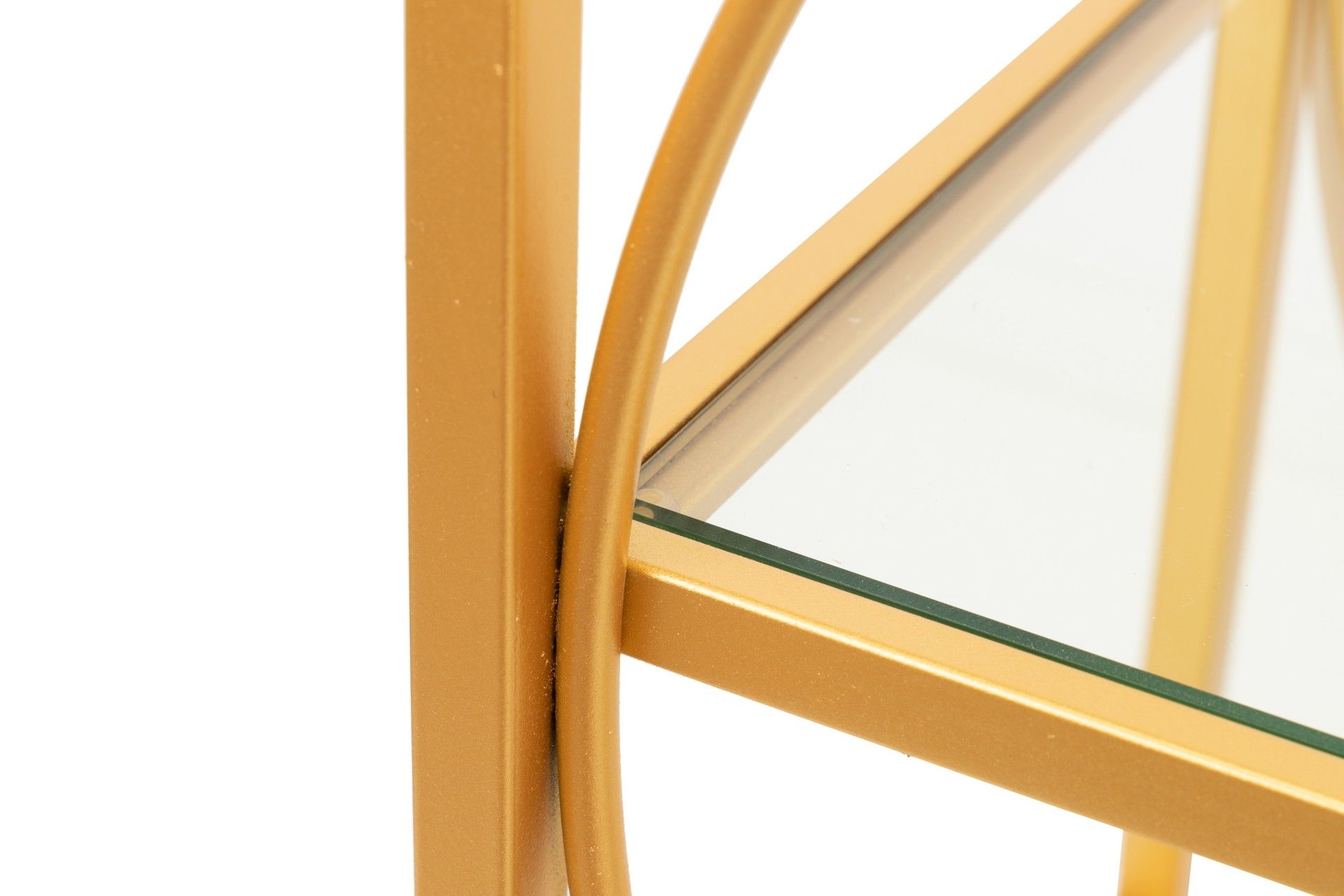 GOLD METAL CONSOLE WITH GLASS 130x30x80 CM