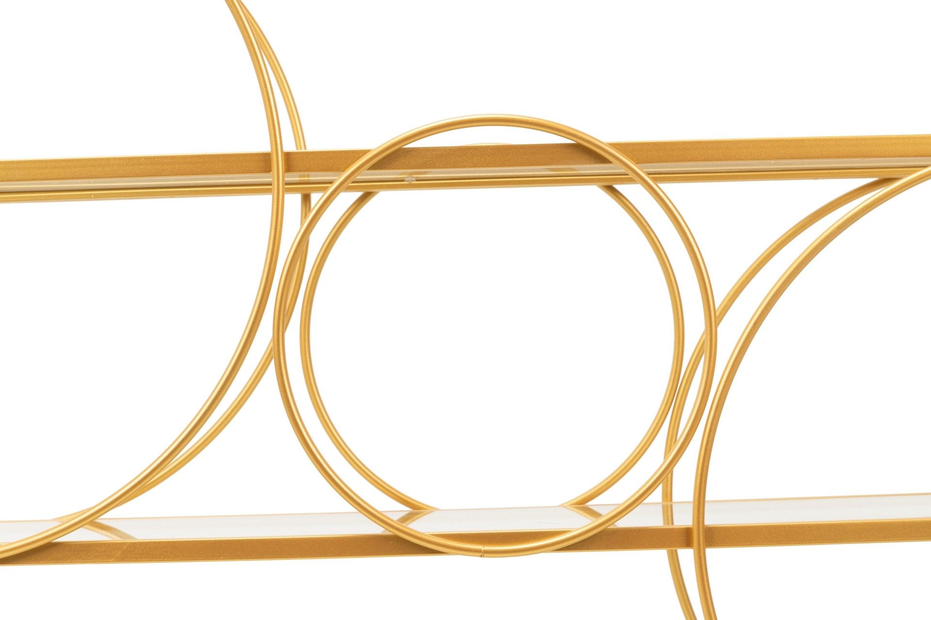 GOLD METAL CONSOLE WITH GLASS 130x30x80 CM