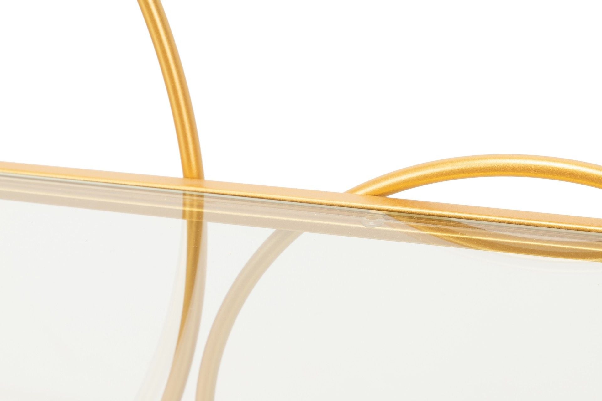 GOLD METAL CONSOLE WITH GLASS 130x30x80 CM