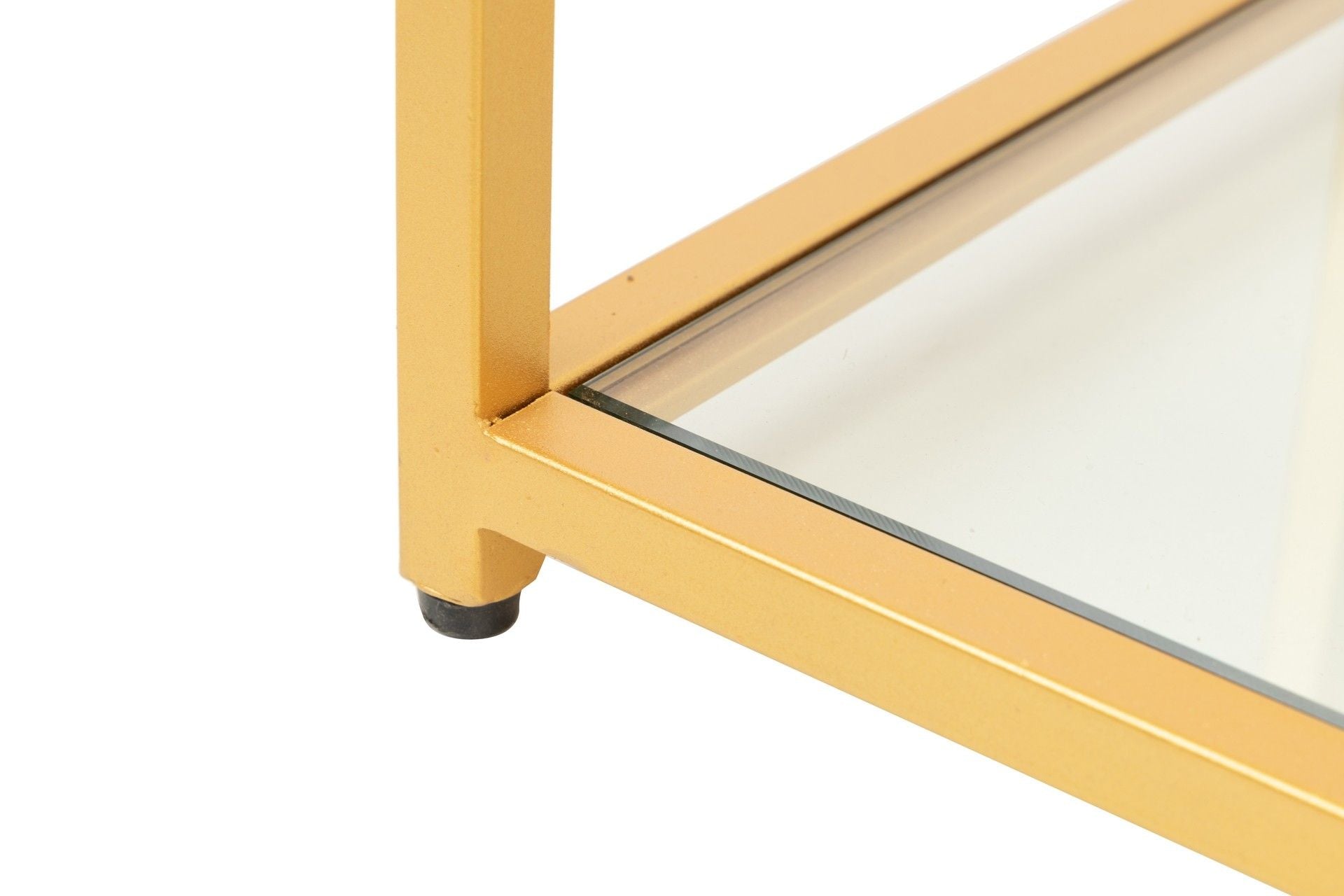 CONSOLA DE METAL DOURADO COM VIDRO 130x30x80 CM