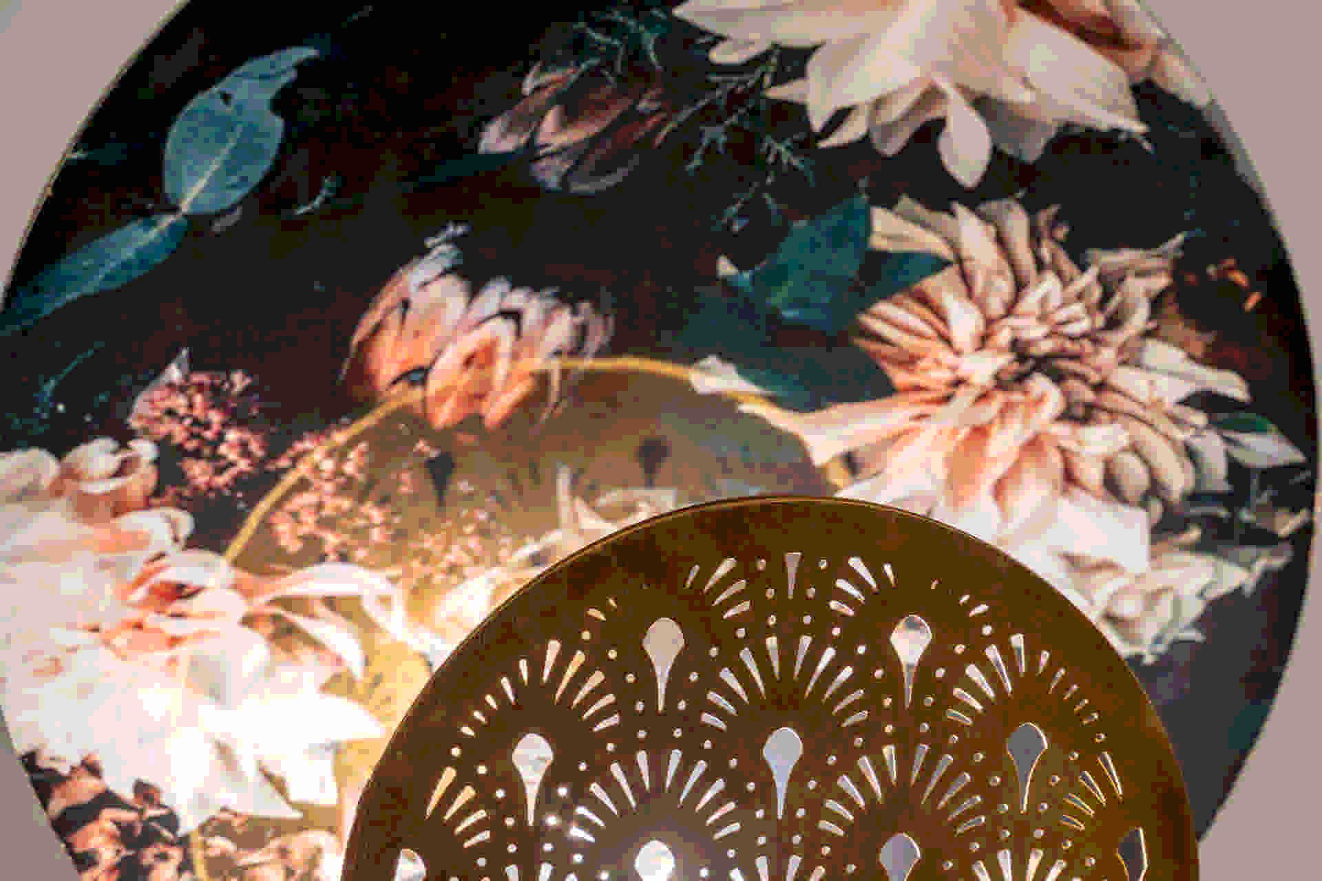 CANDEEIRO DE MESA METAL PRETO DOURADO 36x14x61 CM