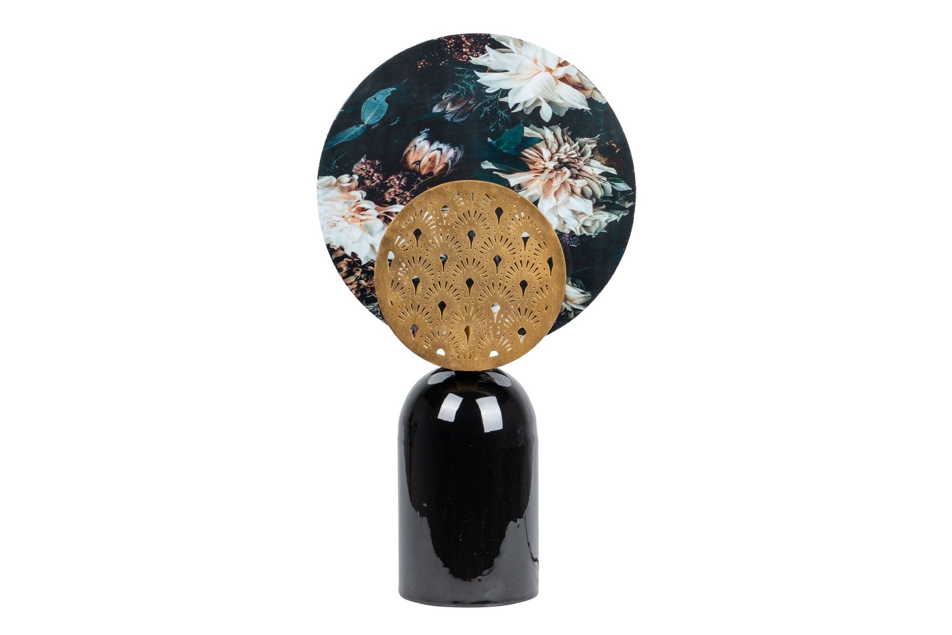 CANDEEIRO DE MESA METAL PRETO DOURADO 36x14x61 CM