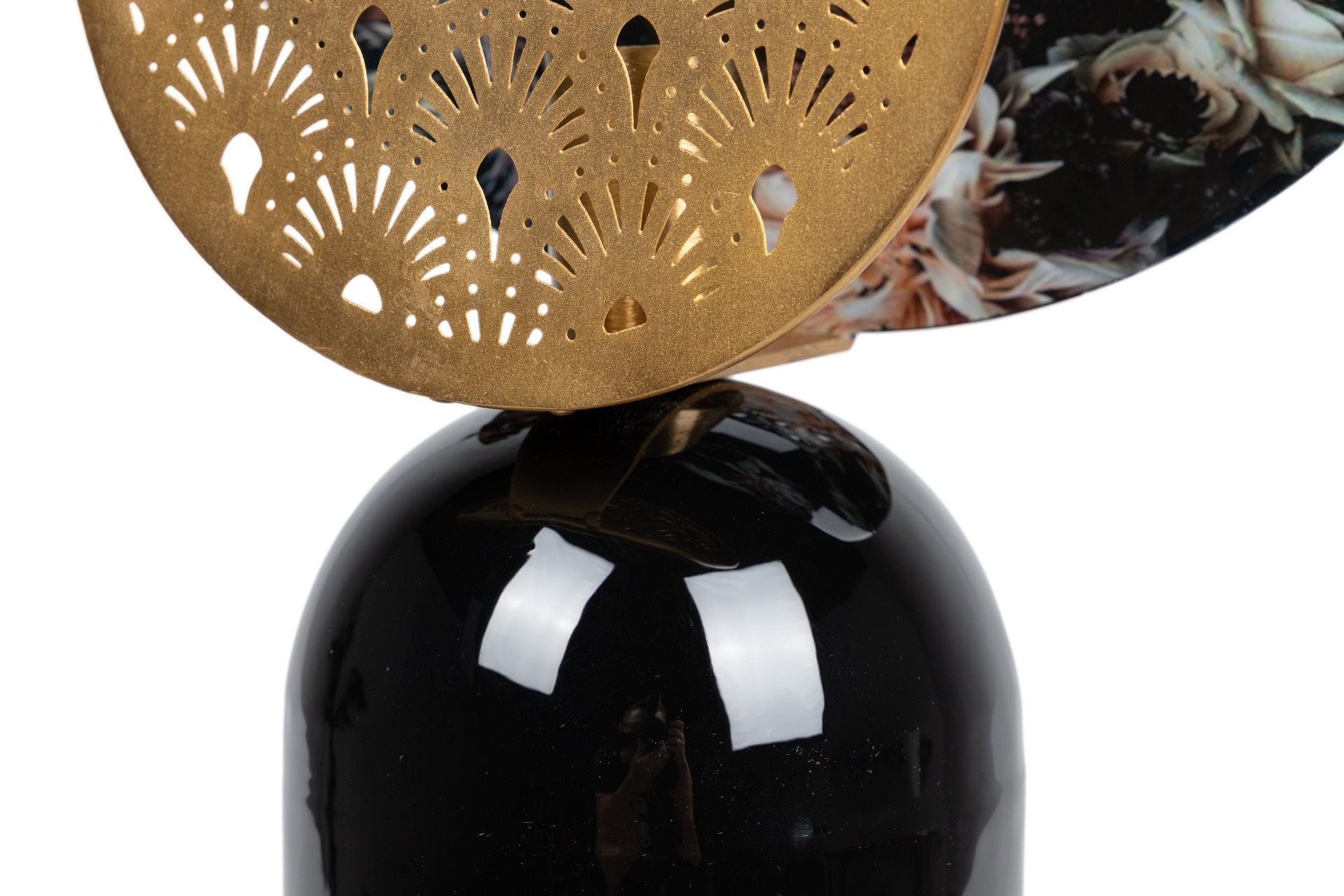 CANDEEIRO DE MESA METAL PRETO DOURADO 36x14x61 CM