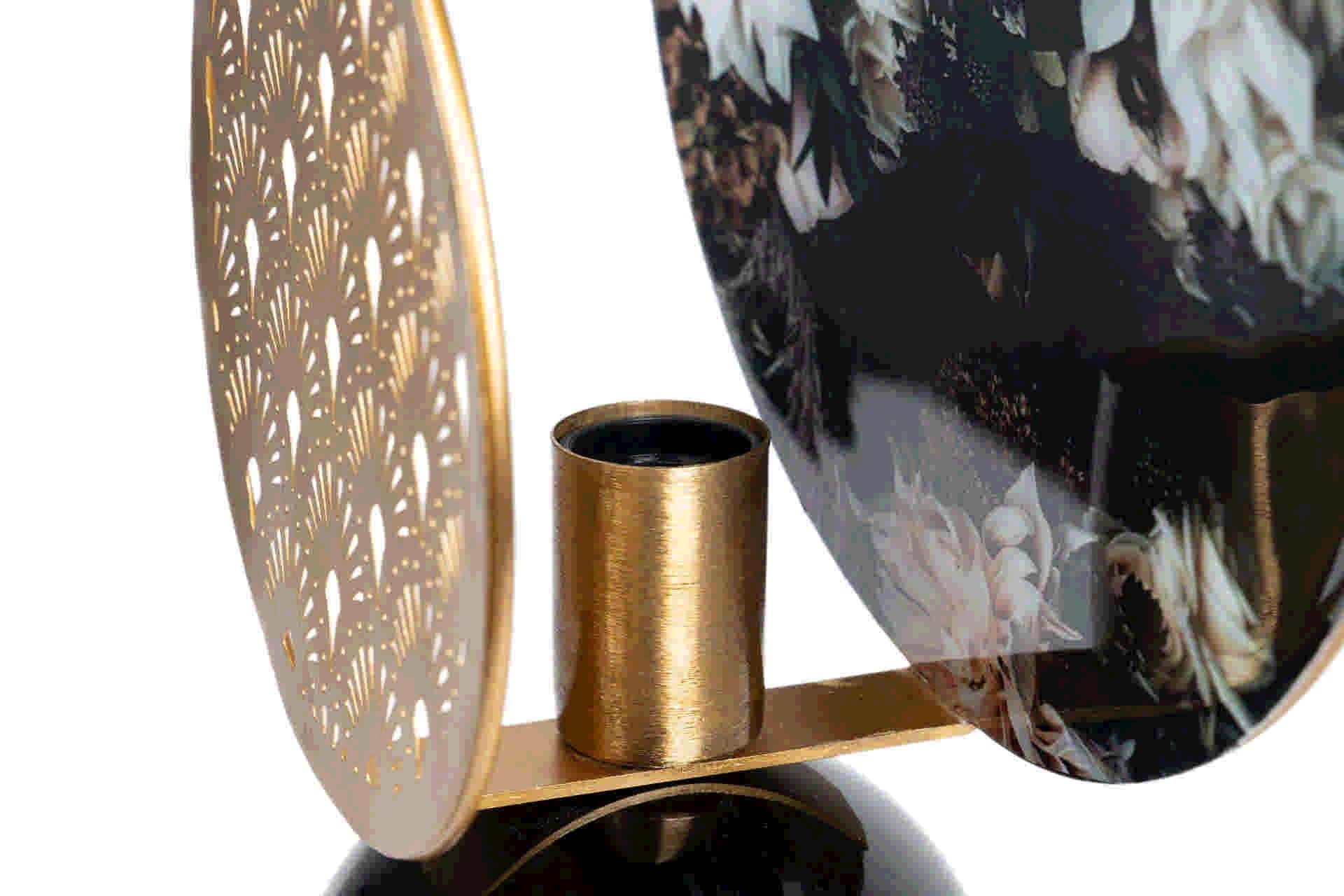 CANDEEIRO DE MESA METAL PRETO DOURADO 36x14x61 CM