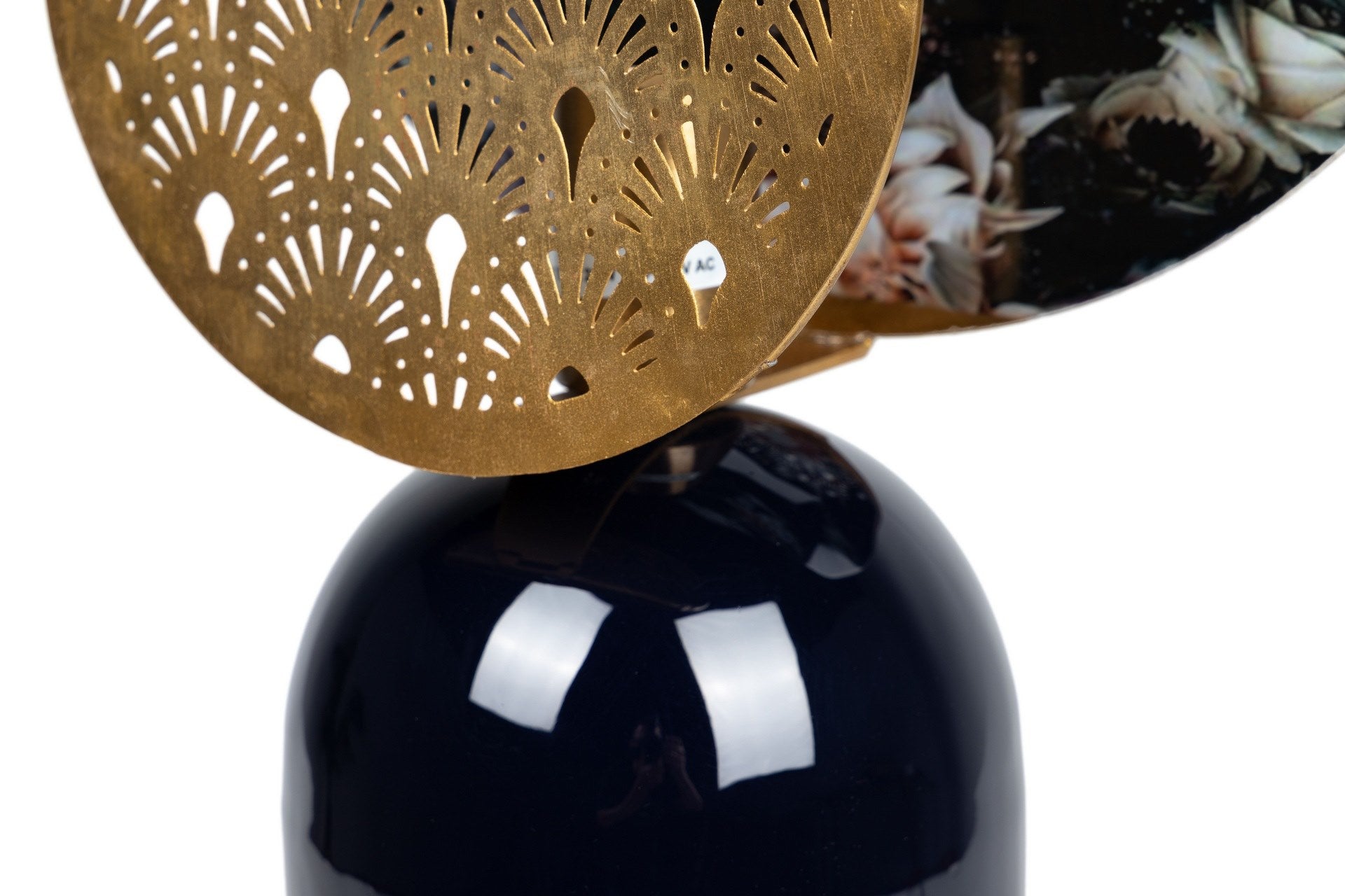 CANDEEIRO DE MESA METAL AZUL DOURADO 36x14x61 CM