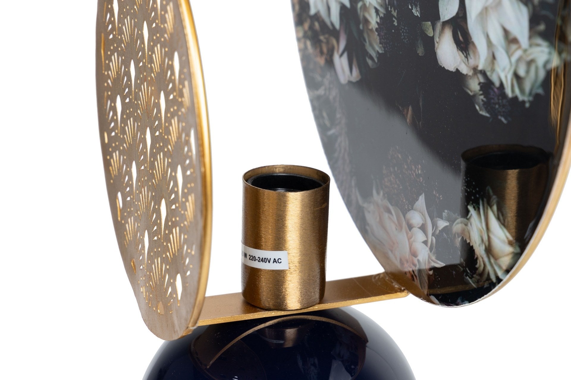 CANDEEIRO DE MESA METAL AZUL DOURADO 36x14x61 CM