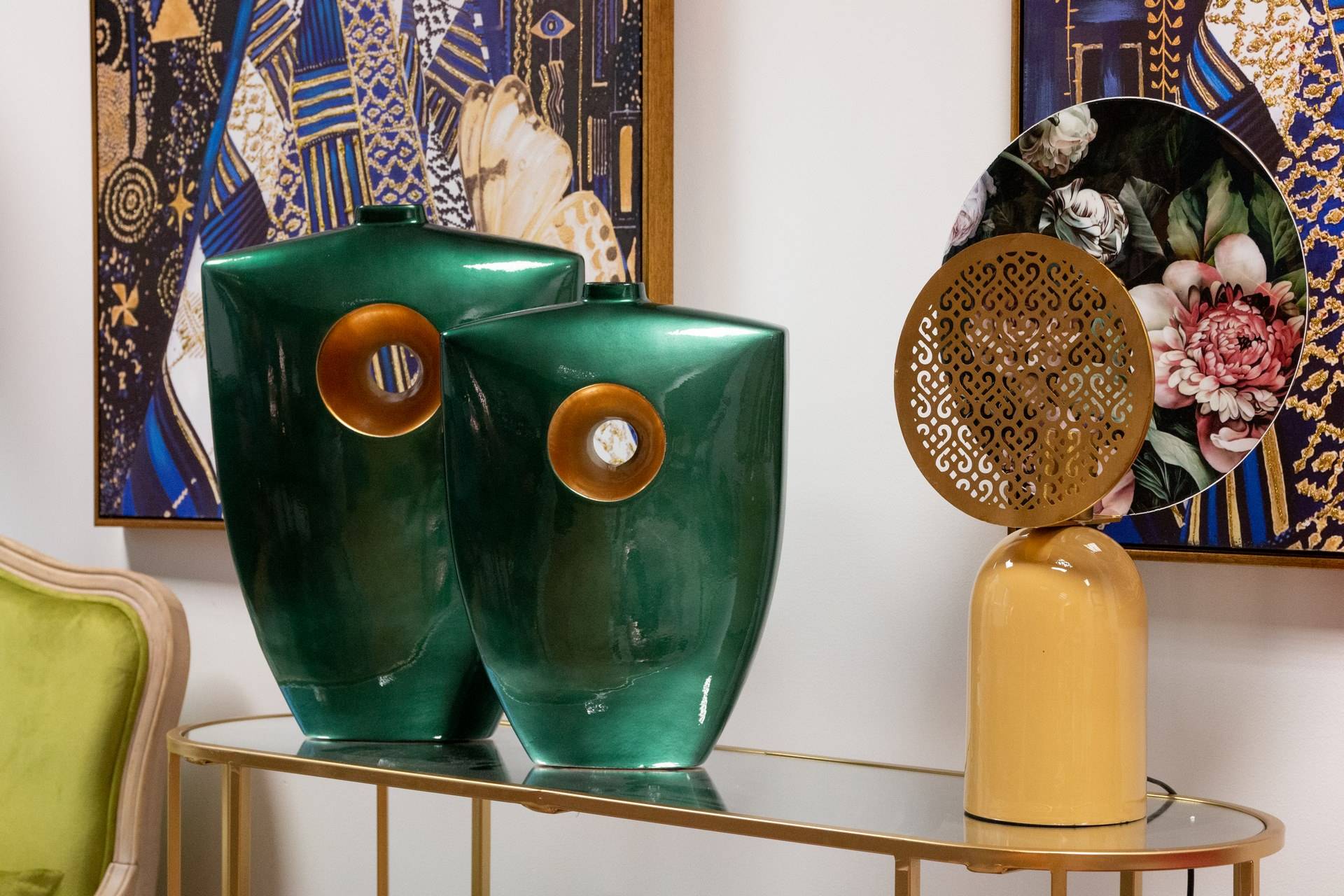 LAMPARA MESA METAL DORADO 31x13x52 CM