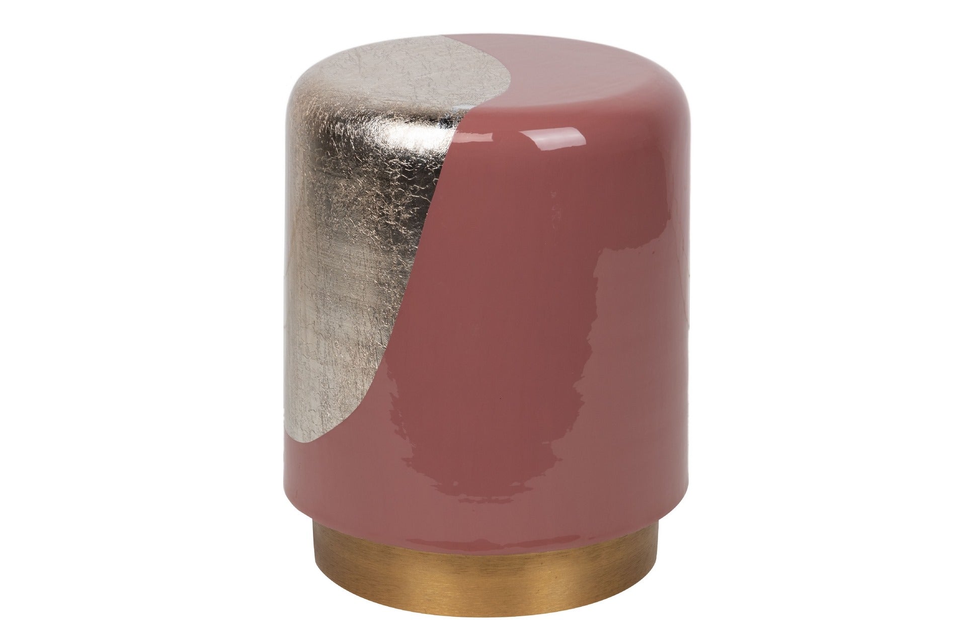 MAROON METAL STOOL / SIDE TABLE 34x34x45 CM