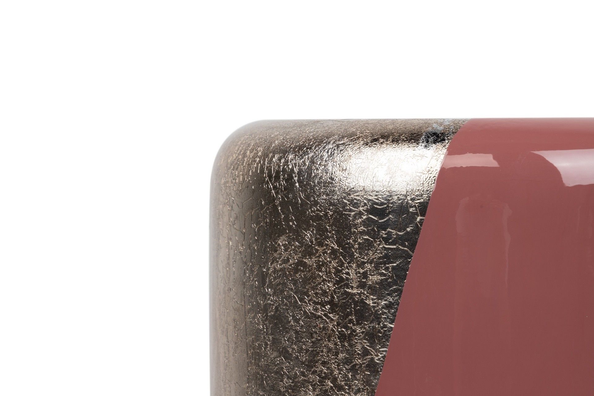 MAROON METAL STOOL / SIDE TABLE 34x34x45 CM