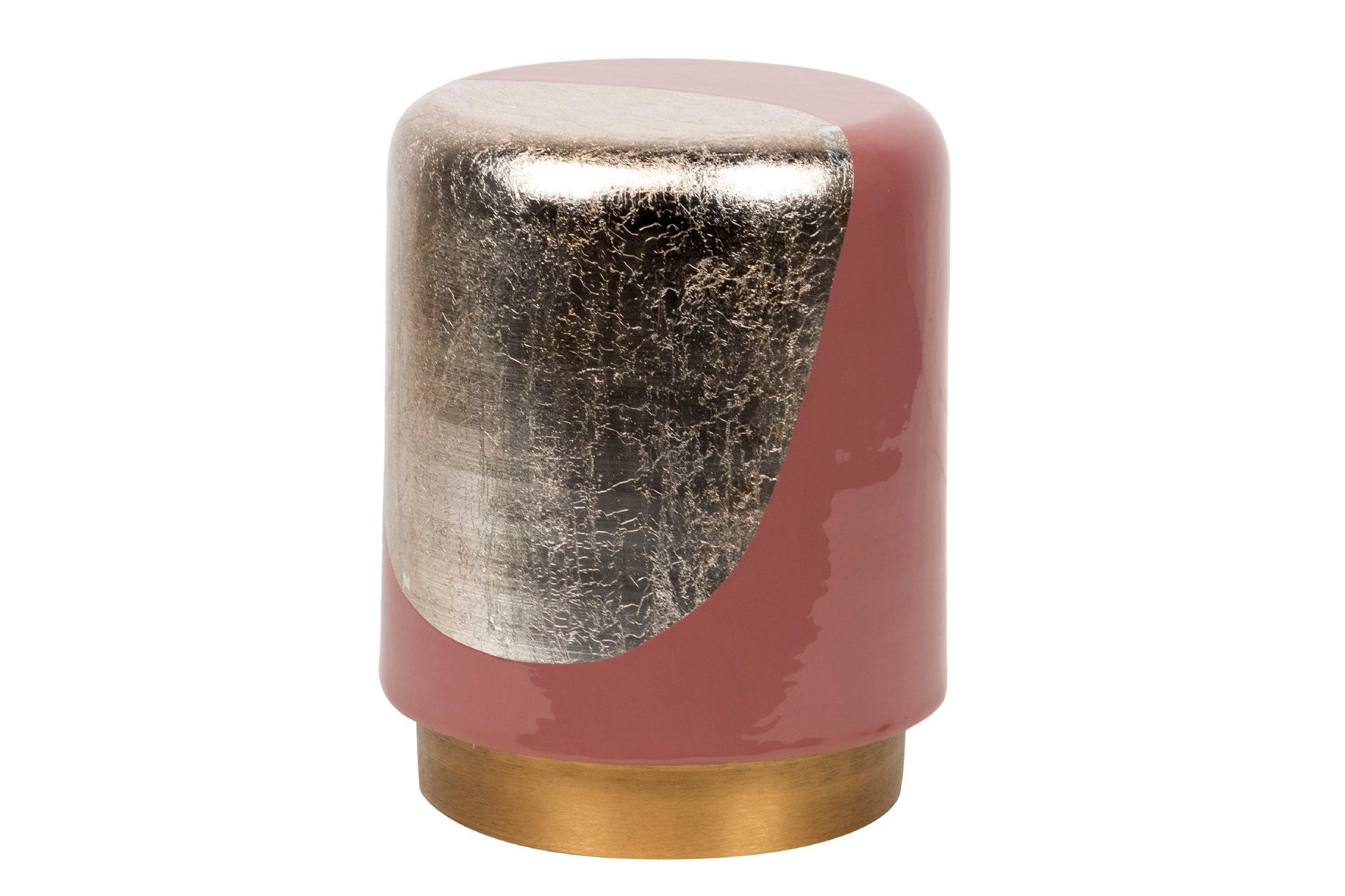MAROON METAL STOOL / SIDE TABLE 34x34x45 CM