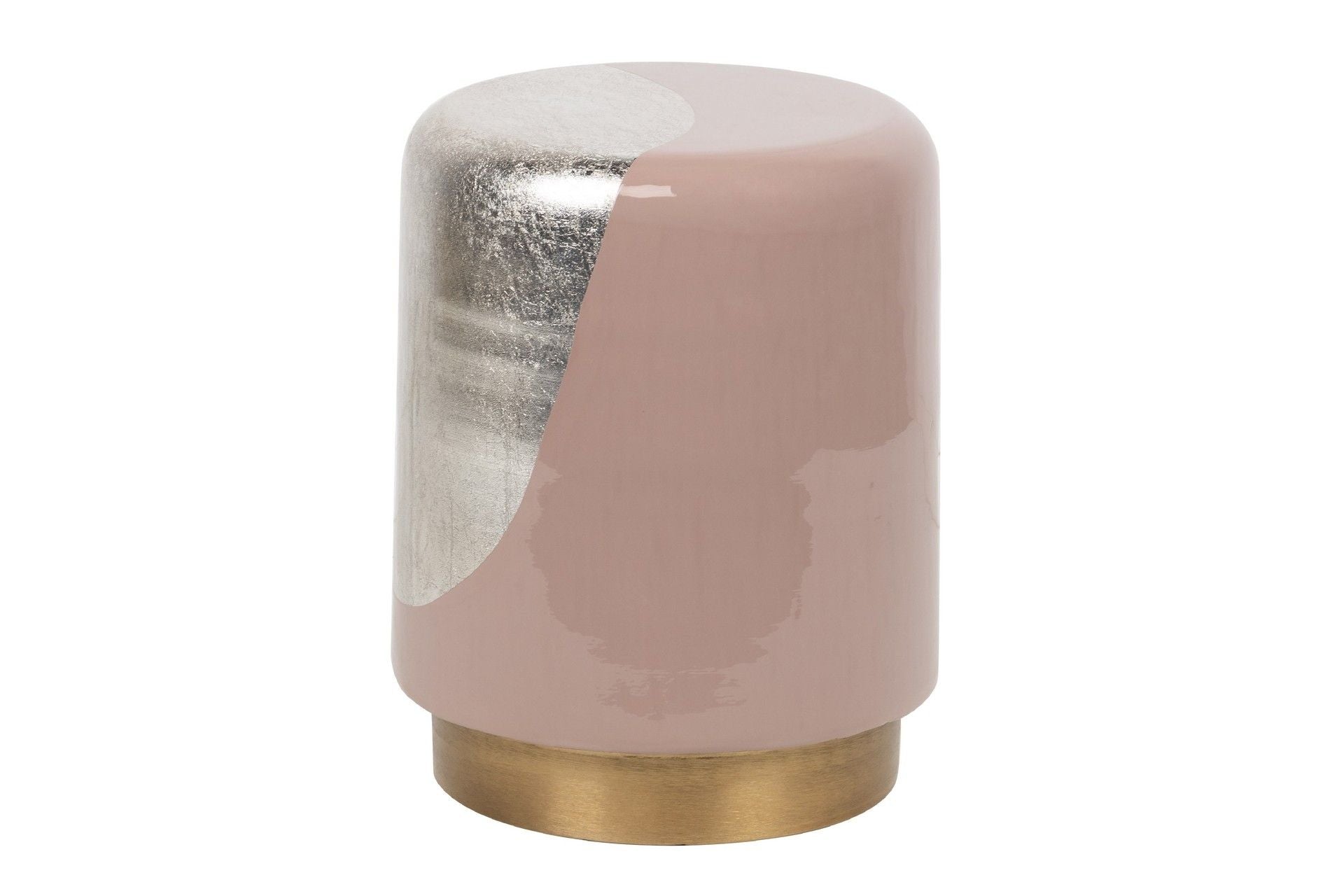 TABURETE / MESA AUXILIAR METAL ROSA 34x34x45 CM