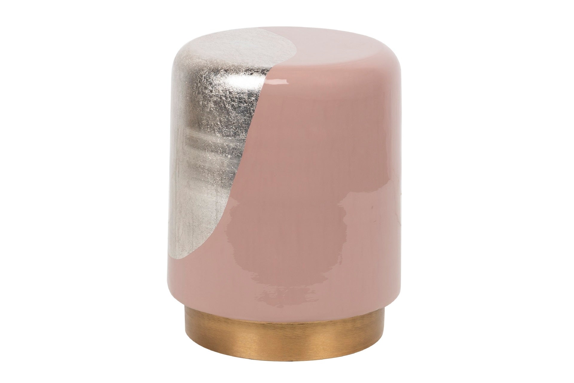 PINK METAL STOOL / AUXILIARY TABLE 34x34x45 CM