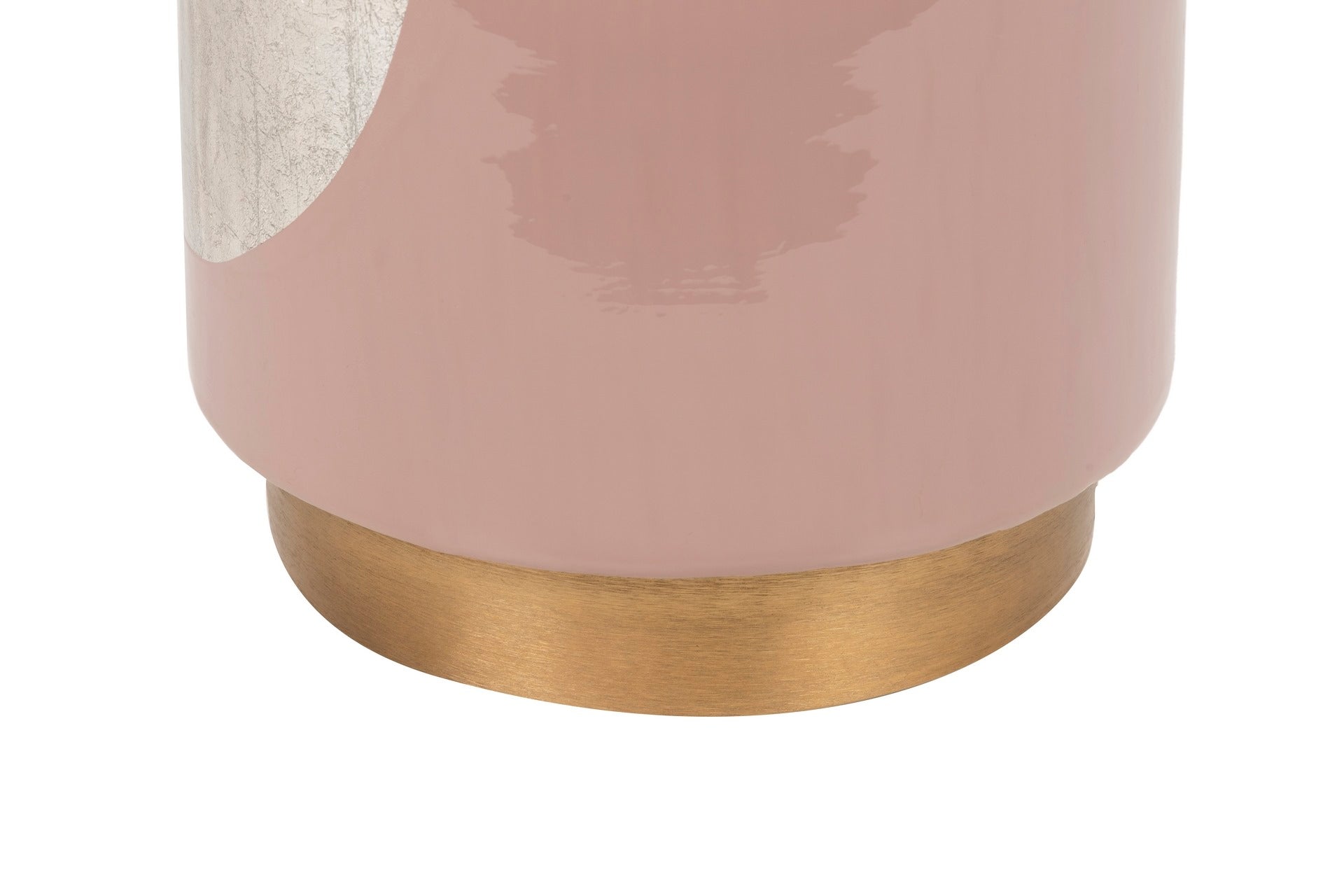 TABURETE / MESA AUXILIAR METAL ROSA 34x34x45 CM