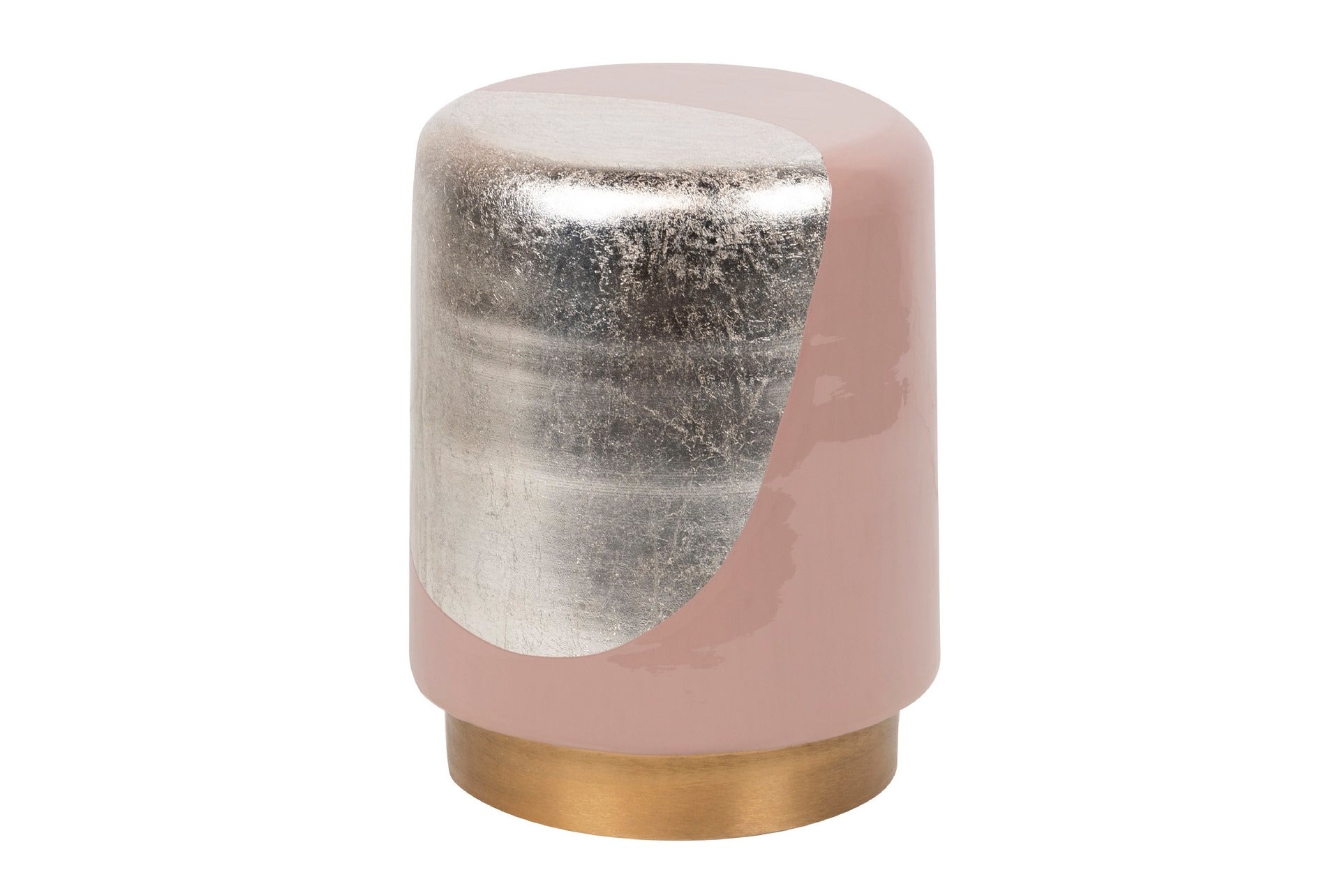 PINK METAL STOOL / AUXILIARY TABLE 34x34x45 CM
