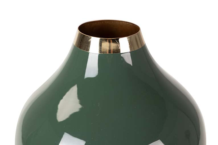 GOLD BLACK METAL VASE 21x21x31 CM