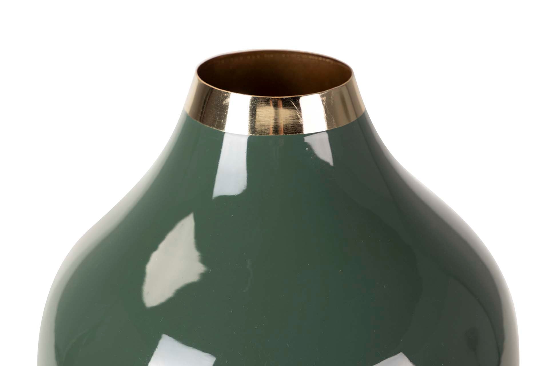 GOLD BLACK METAL VASE 21x21x31 CM