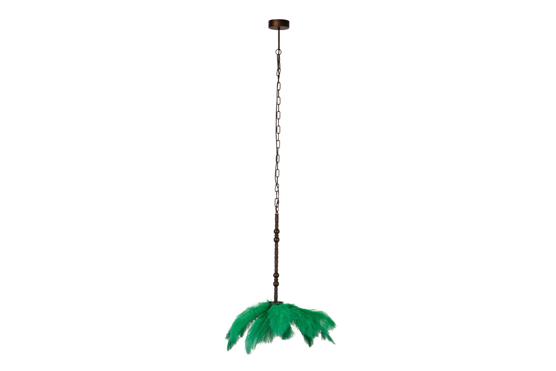 GREEN FEATHER CEILING LAMP 62x62x174 CM