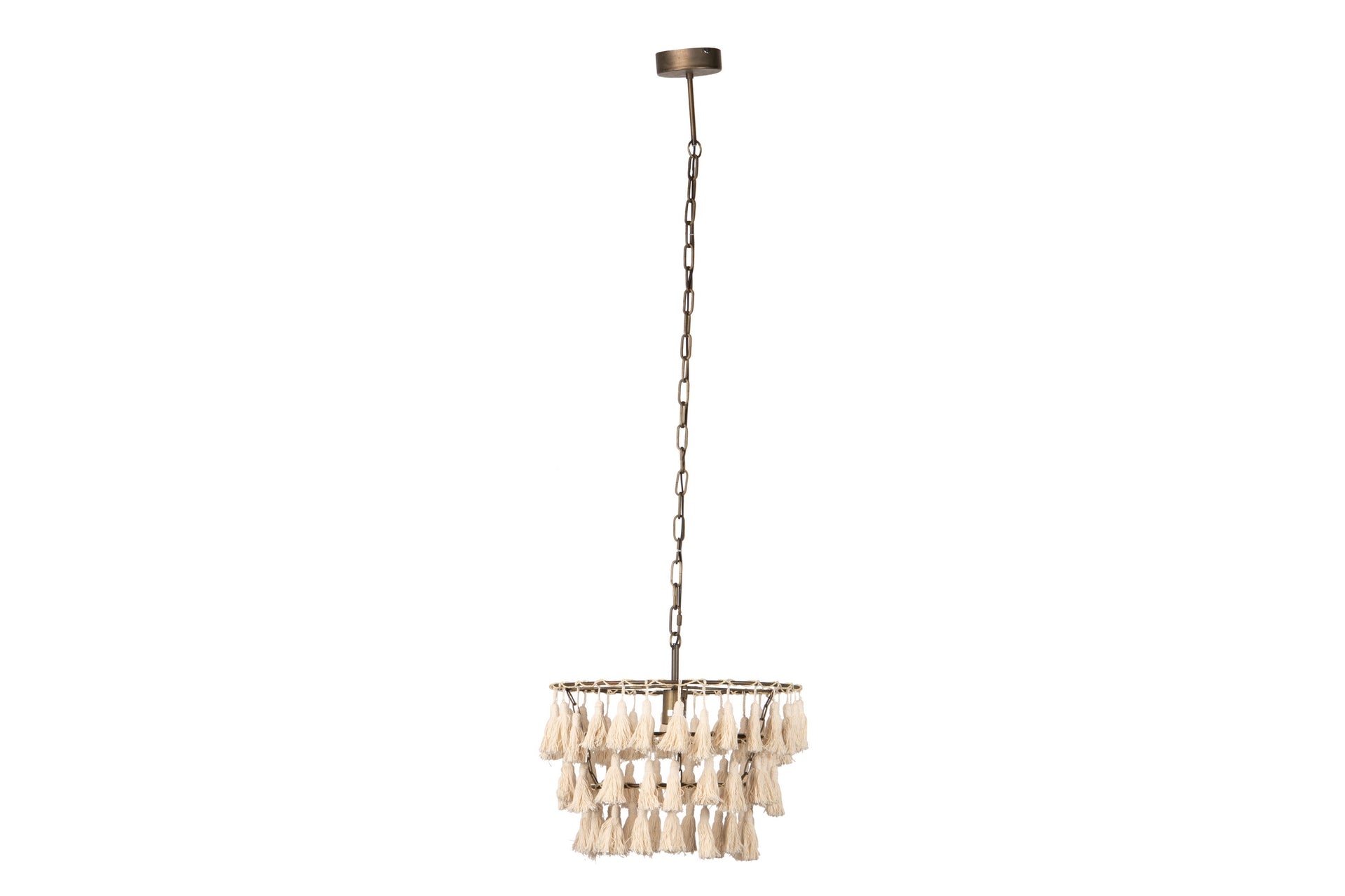 BEIGE TASSEL CEILING LAMP 45x45x146 CM
