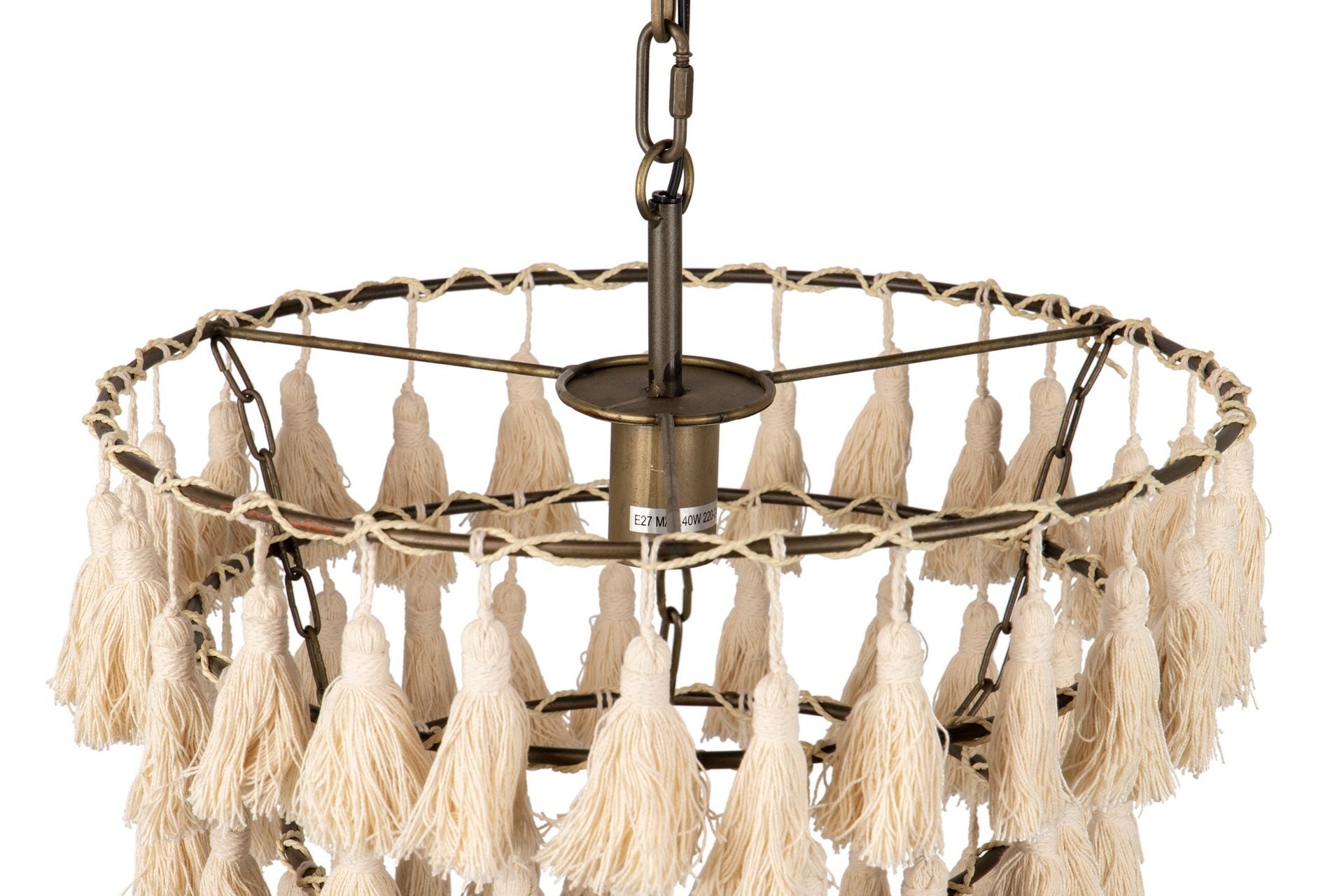 BEIGE TASSEL CEILING LAMP 45x45x146 CM