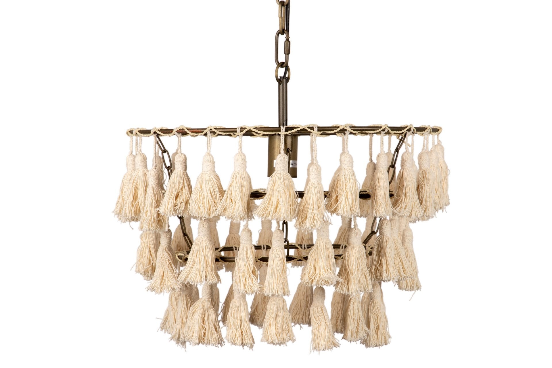 BEIGE TASSEL CEILING LAMP 45x45x146 CM