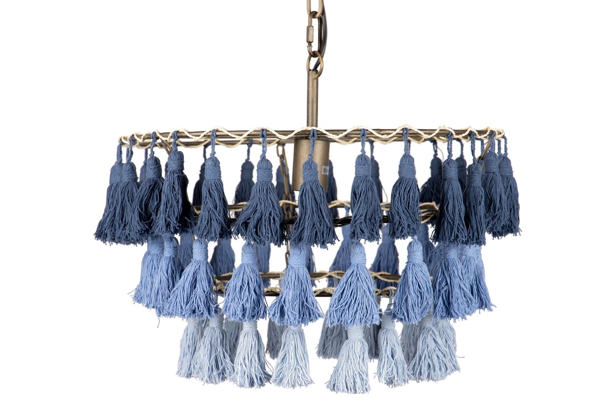 LUMINÁRIA DE TETO TASSEL 3 CORES 45,3x45,3x146 CM