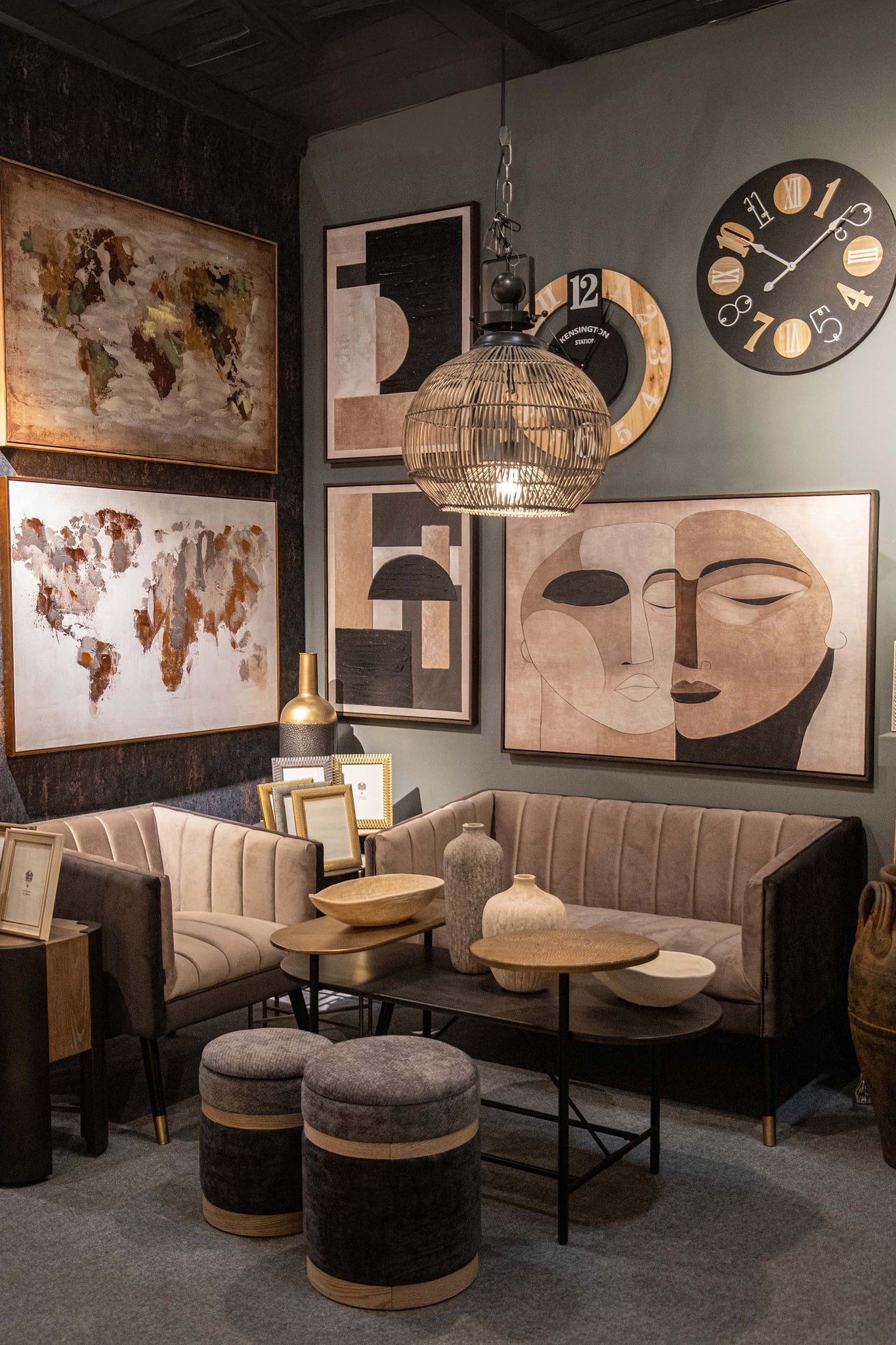 LAMPARA TECHO METAL 46x46x165 CM