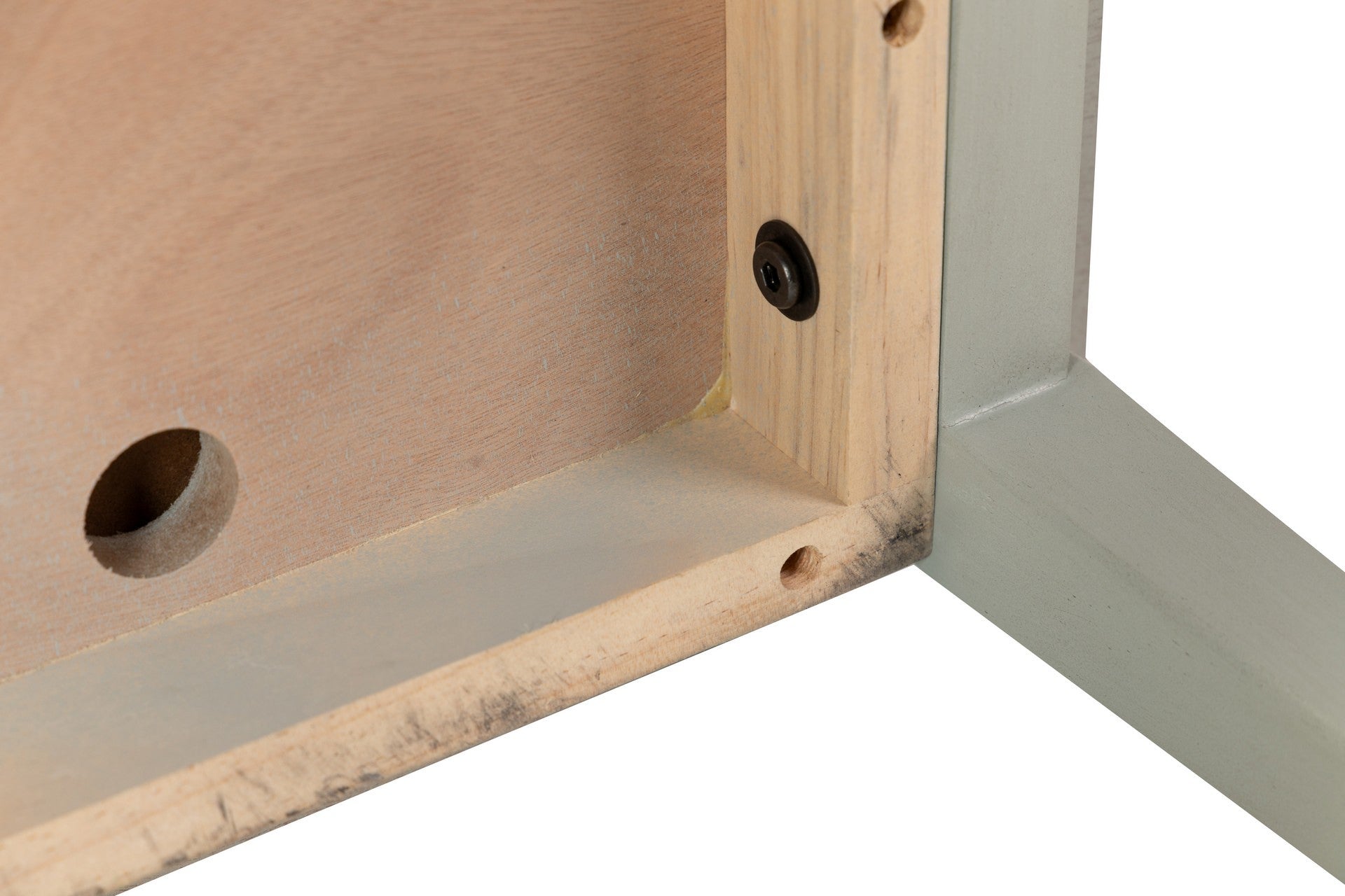 MESA DE MDF PINHO MARROM CINZA 40x32x61 CM