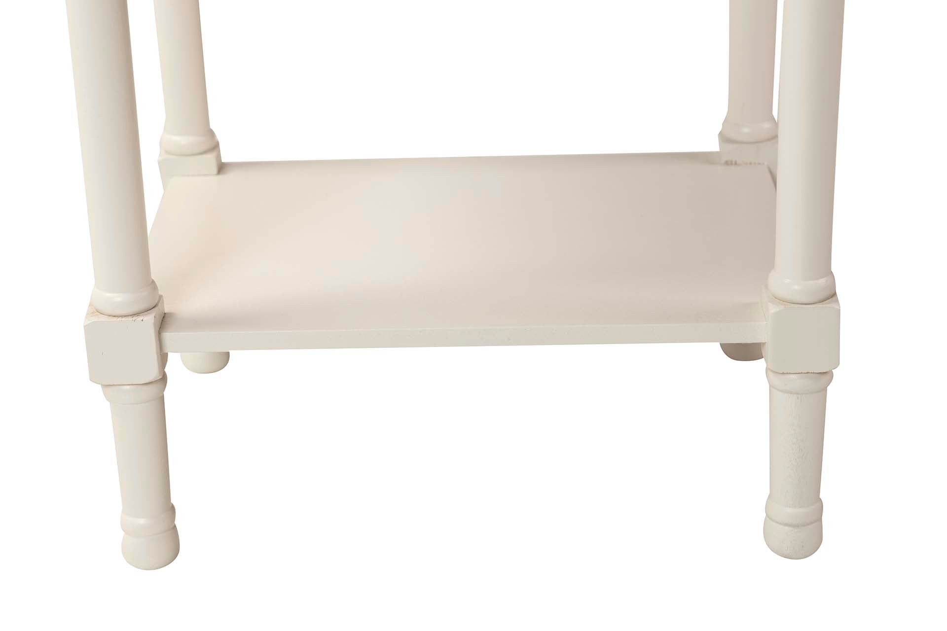 MESA LATERAL MDF PINHO BRANCO MARROM 43x35x68 CM