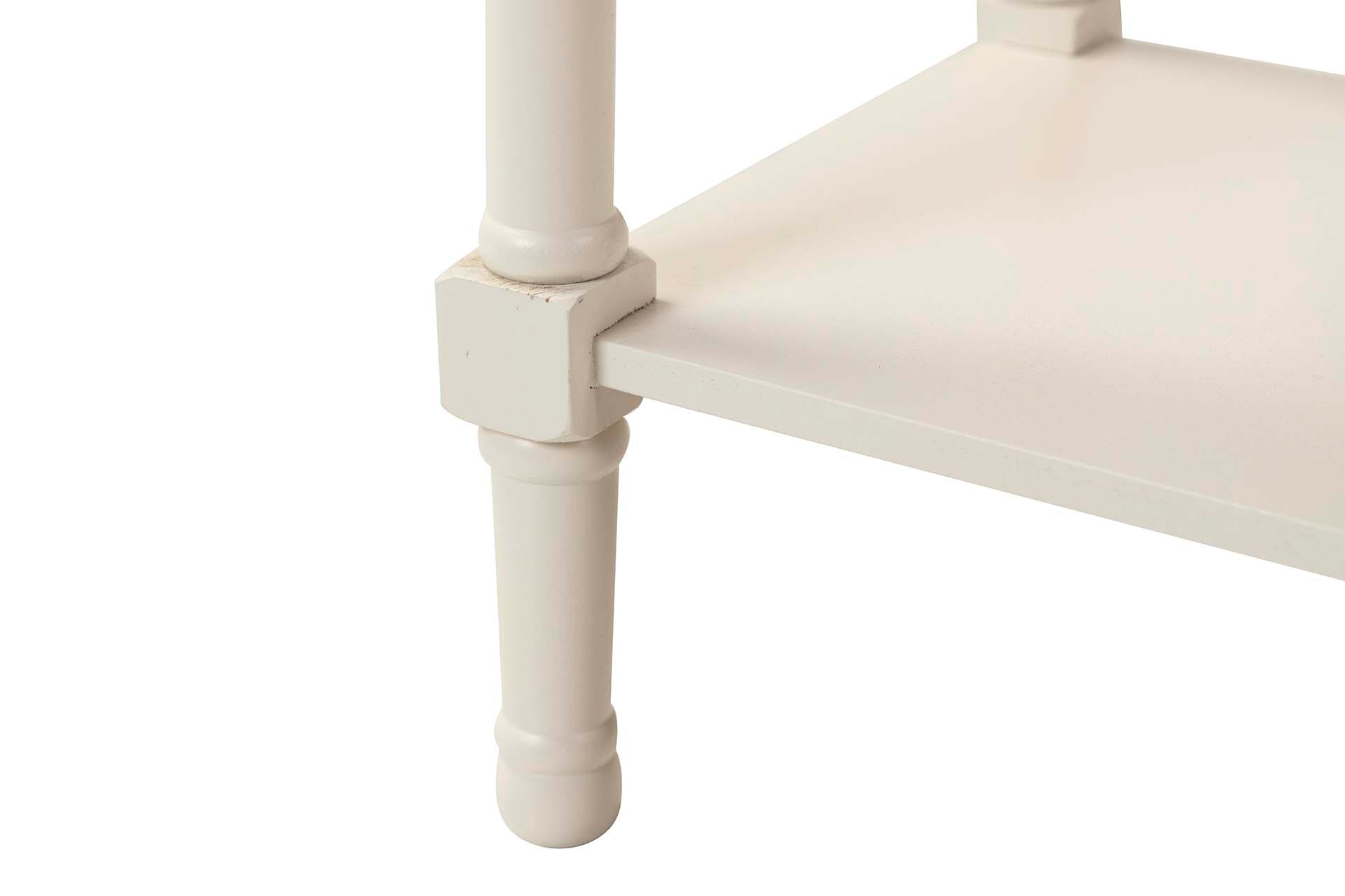 MESA LATERAL MDF PINHO BRANCO MARROM 43x35x68 CM