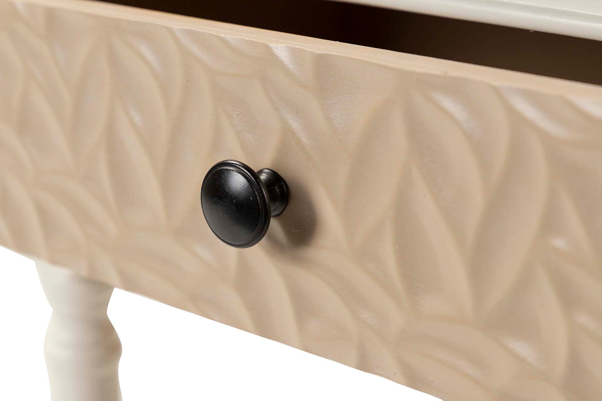 MESA LATERAL MDF PINHO BRANCO MARROM 43x35x68 CM
